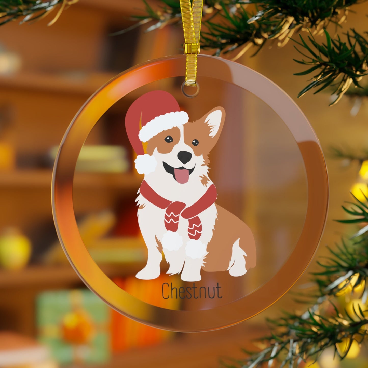 Personalized Corgi Christmas Ornament