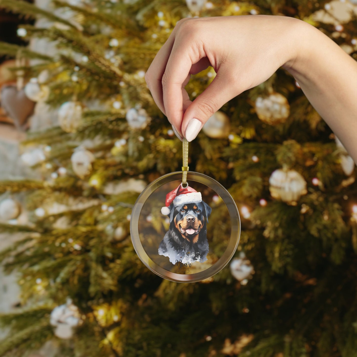 Personalized Rottweiler Christmas Ornament