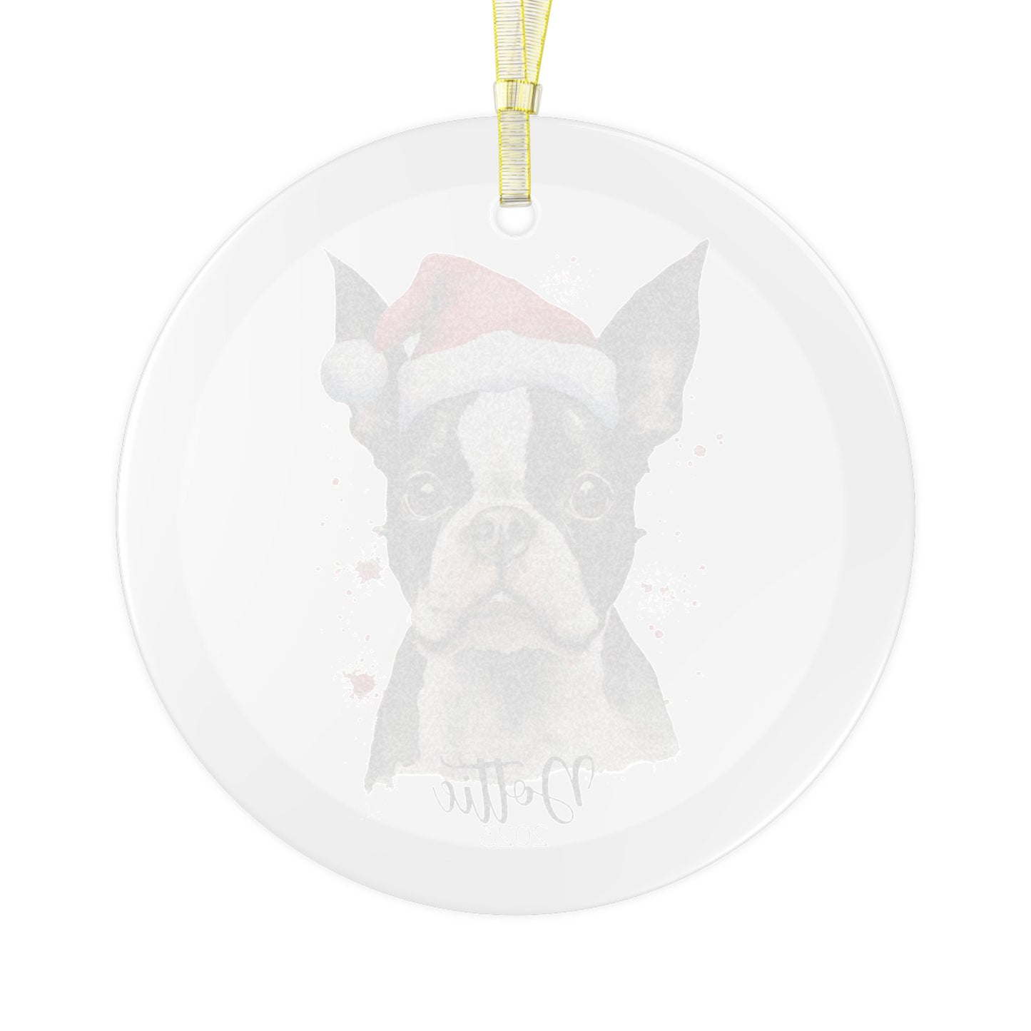 Personalized Boston Terrier Chrismtas Ornament