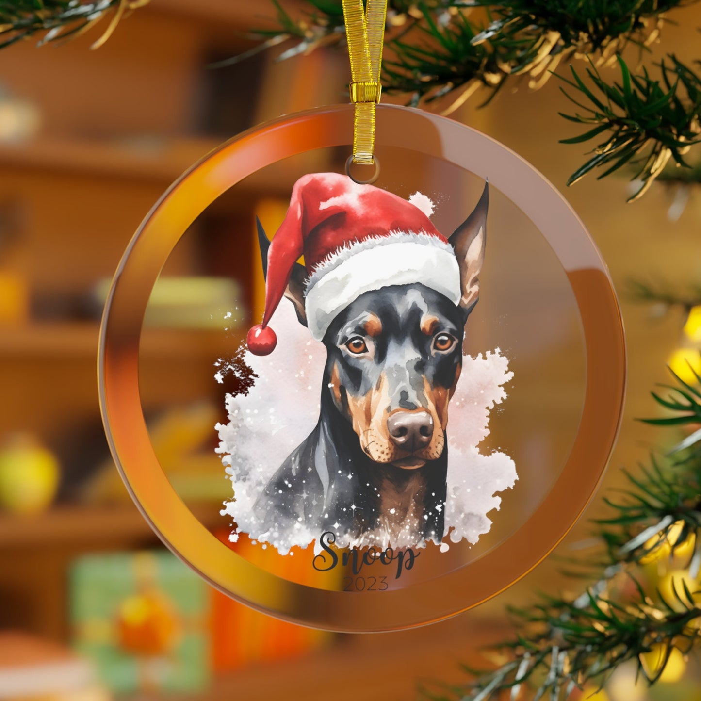 Personalized Doberman Christmas Ornament