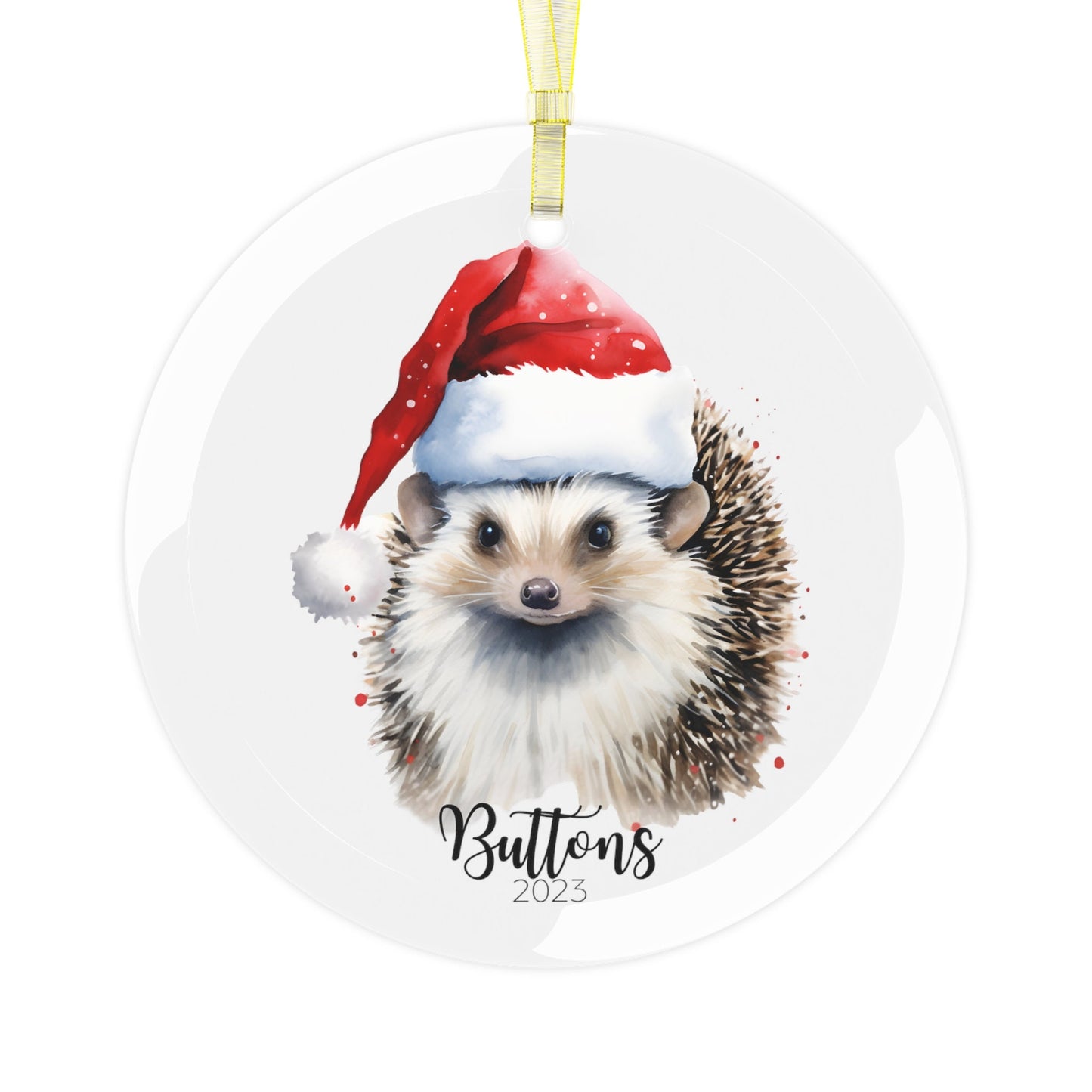 Personalized Hedgehog Christmas Ornament