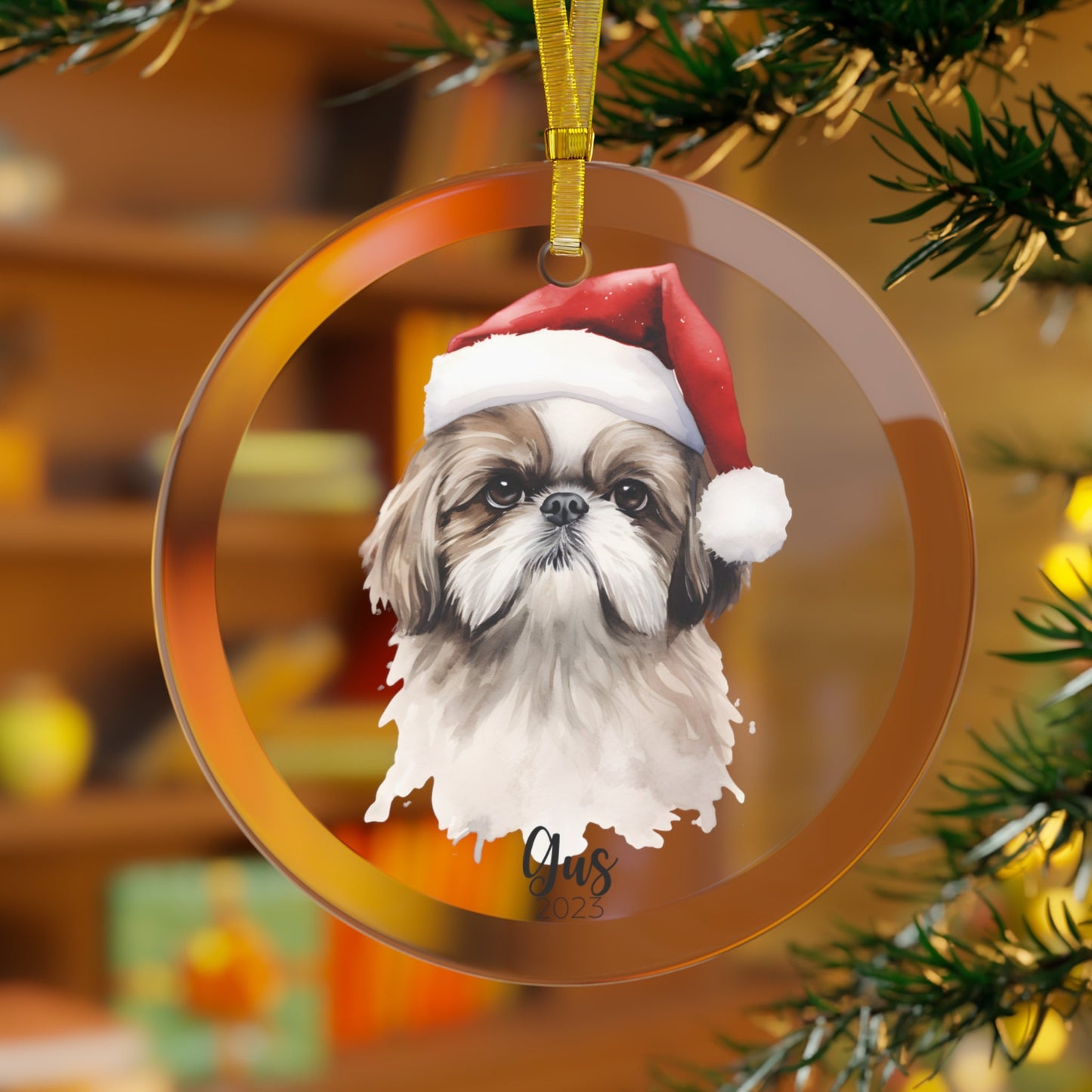 Personalized Shih Tzu Christmas Ornament