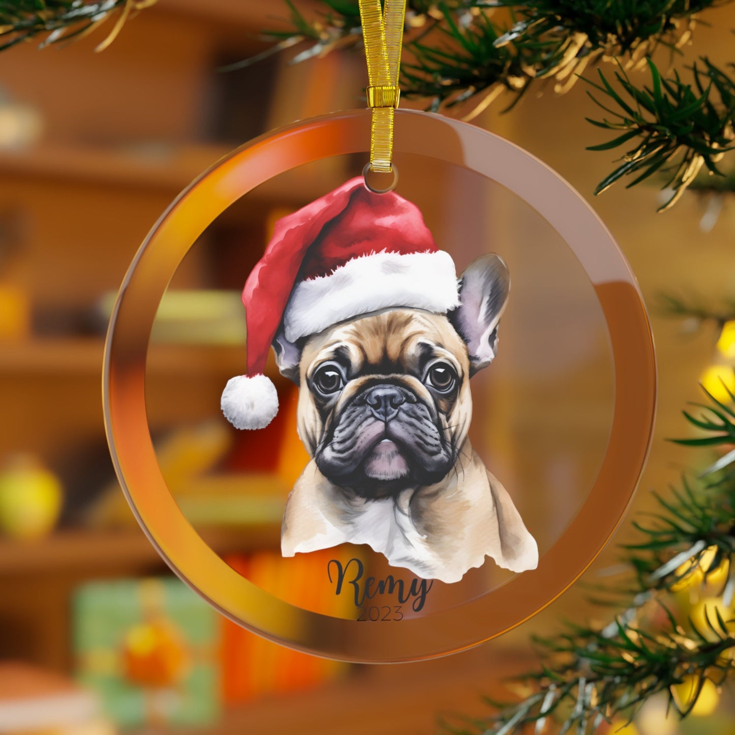 Personalized French Bulldog Christmas Ornament