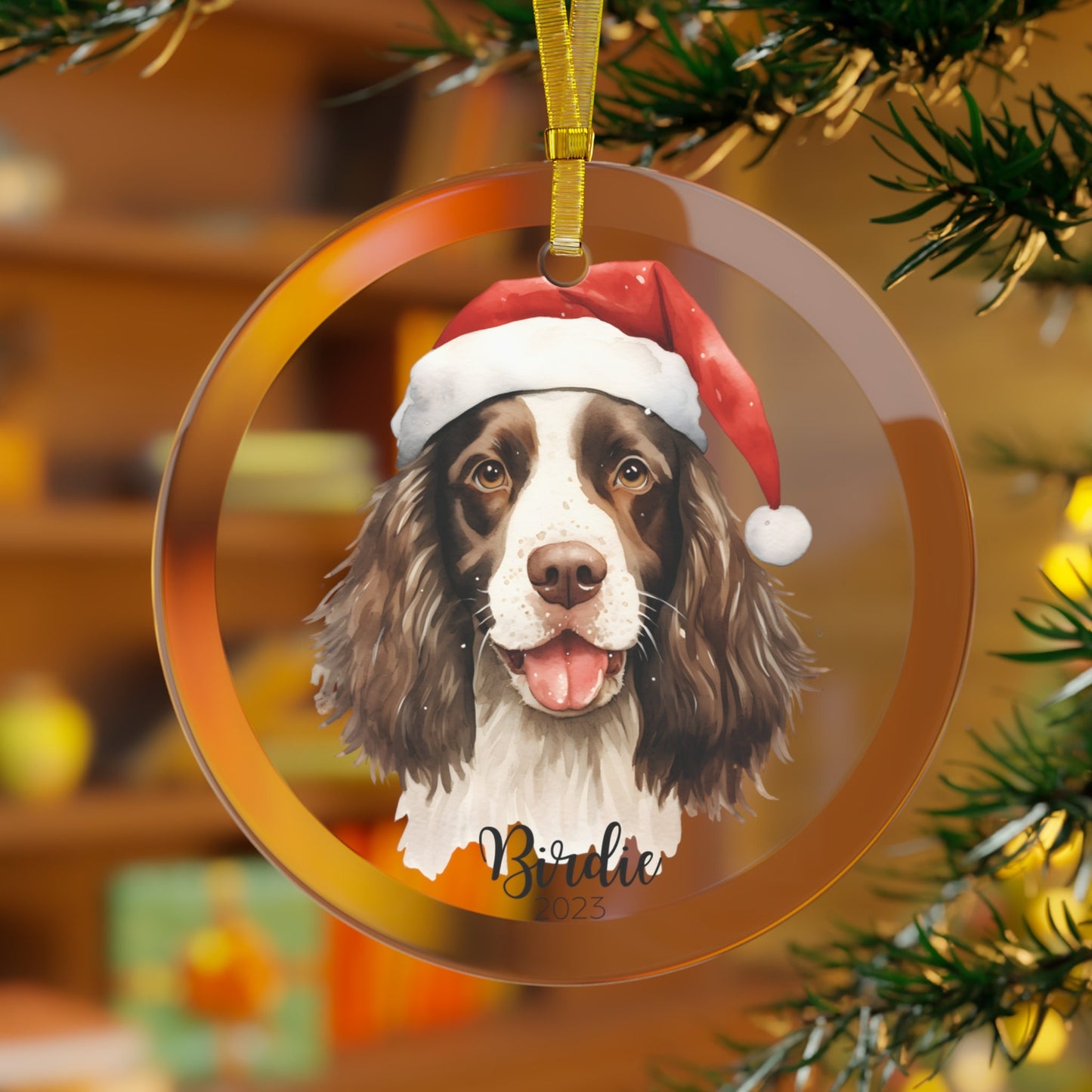 Personalized English Springer Spaniel Christmas Ornament