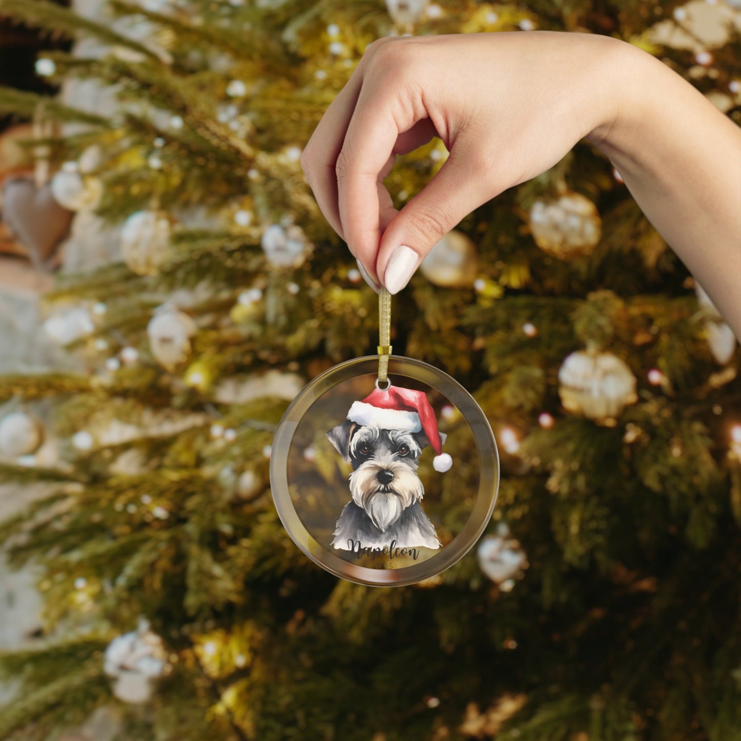 Personalized Schnauzer Christmas Ornament