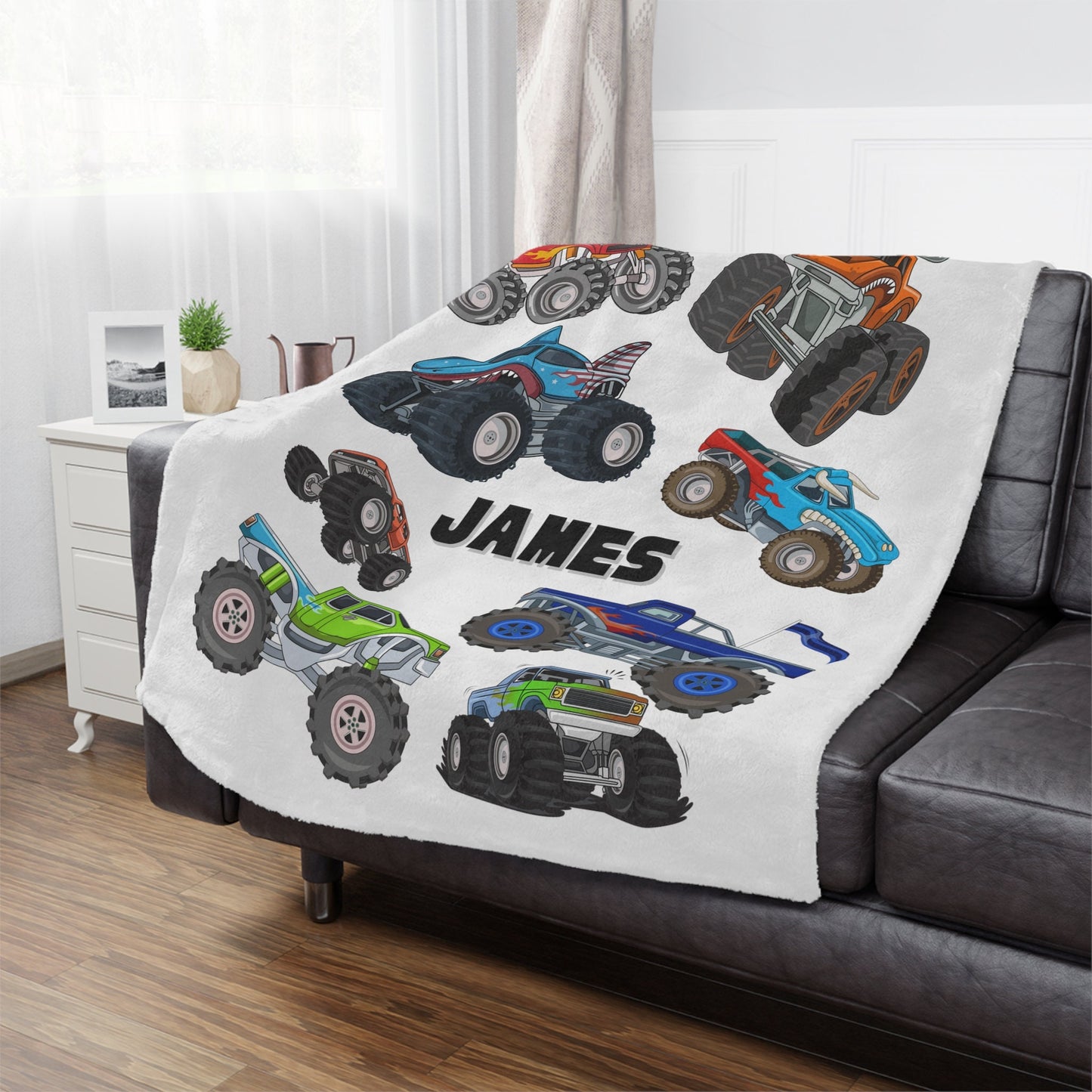 Personalized Monster Jam Truck Blanket