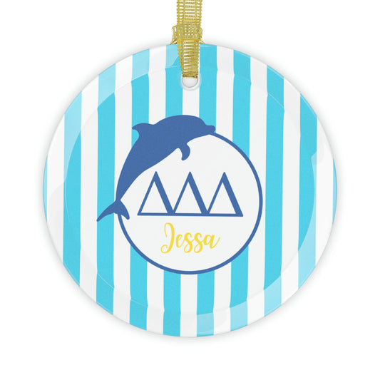 Personalized Tri delta Sorority Christmas Ornaments