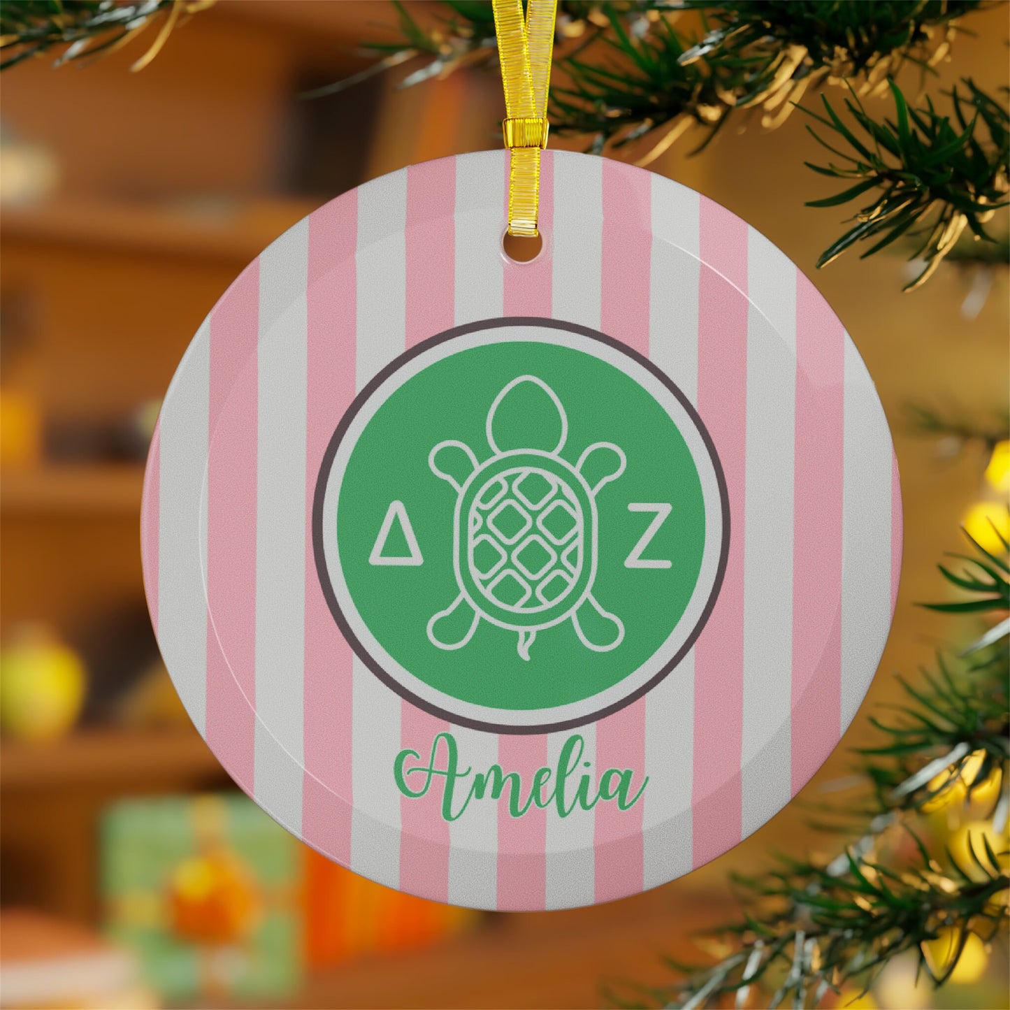 Personalized Delta Zeta Christmas Ornament