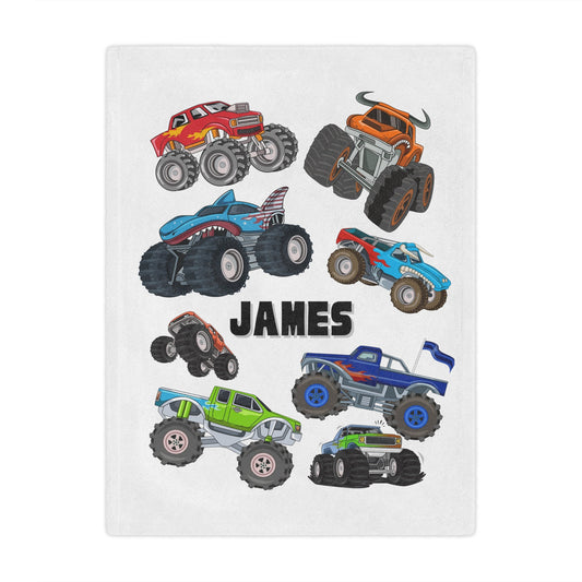 Personalized Monster Jam Truck Blanket