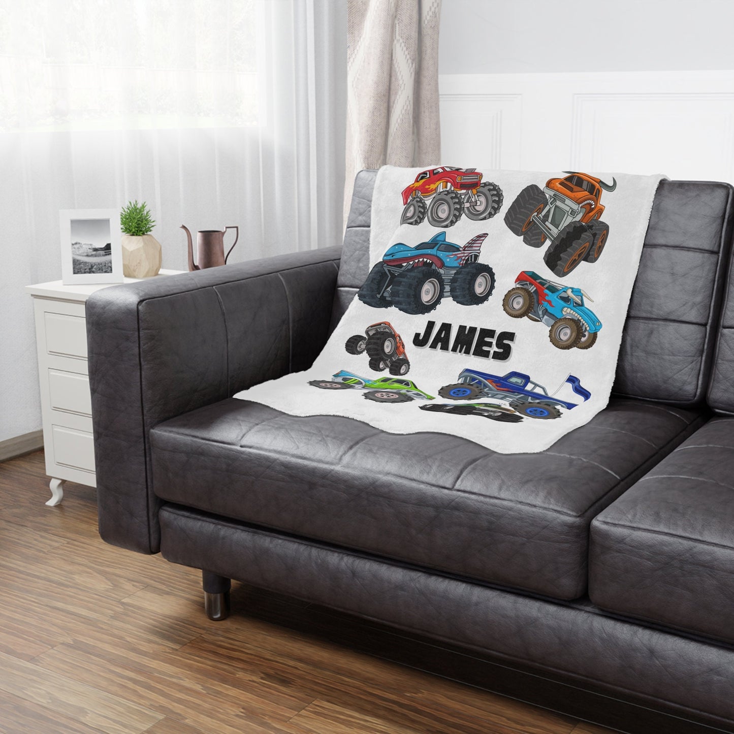 monster jam blanket customizable monster truck gift