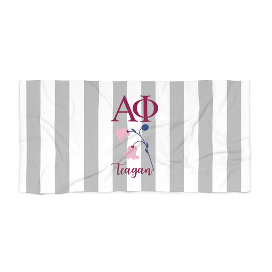 Personalized Alpha Phi Beach Towel