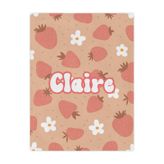 Personalized Strawberry Blanket