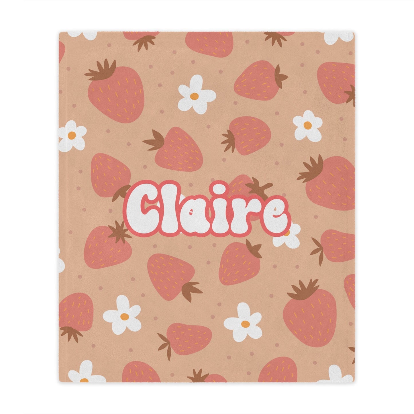 Personalized Strawberry Blanket