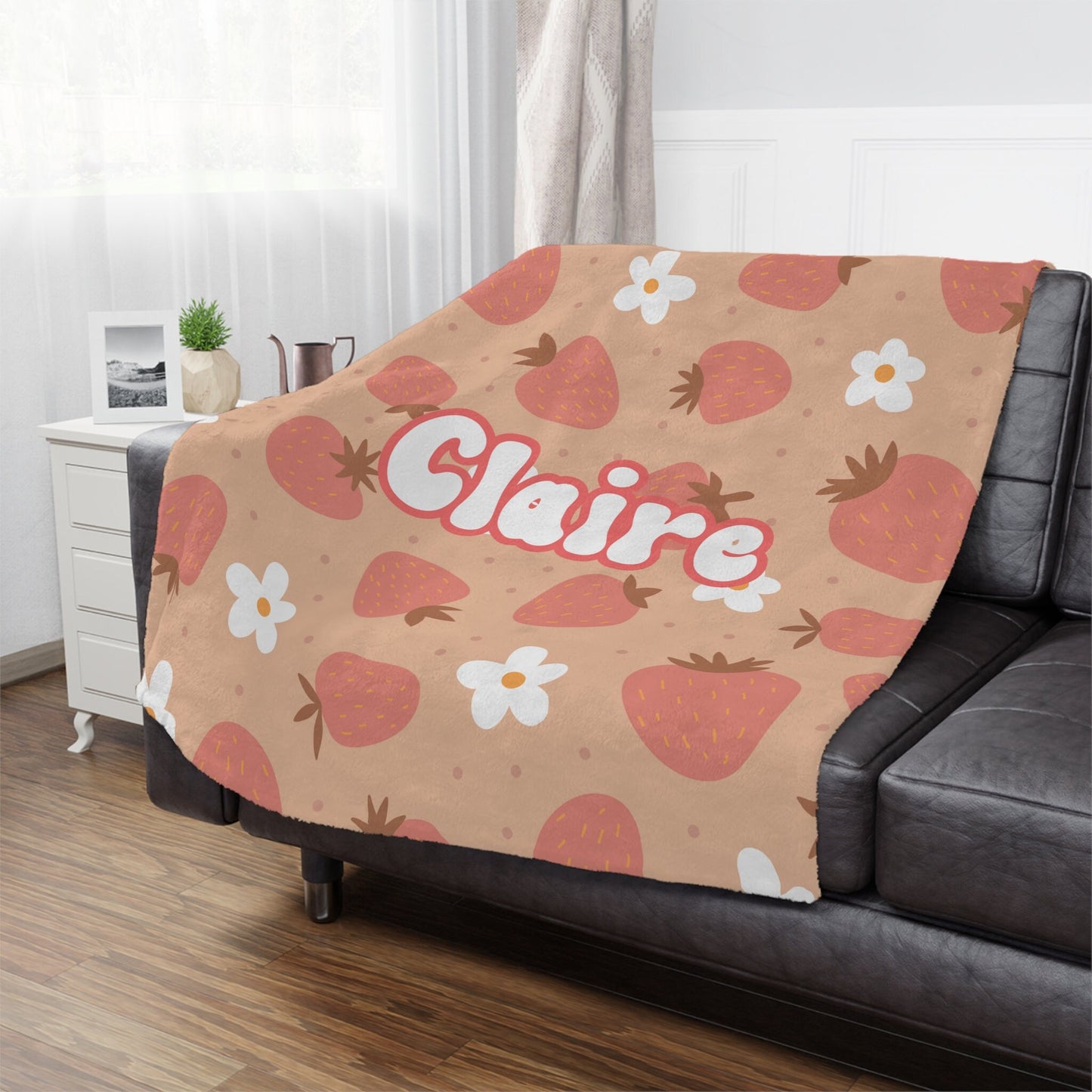 Personalized Strawberry Blanket