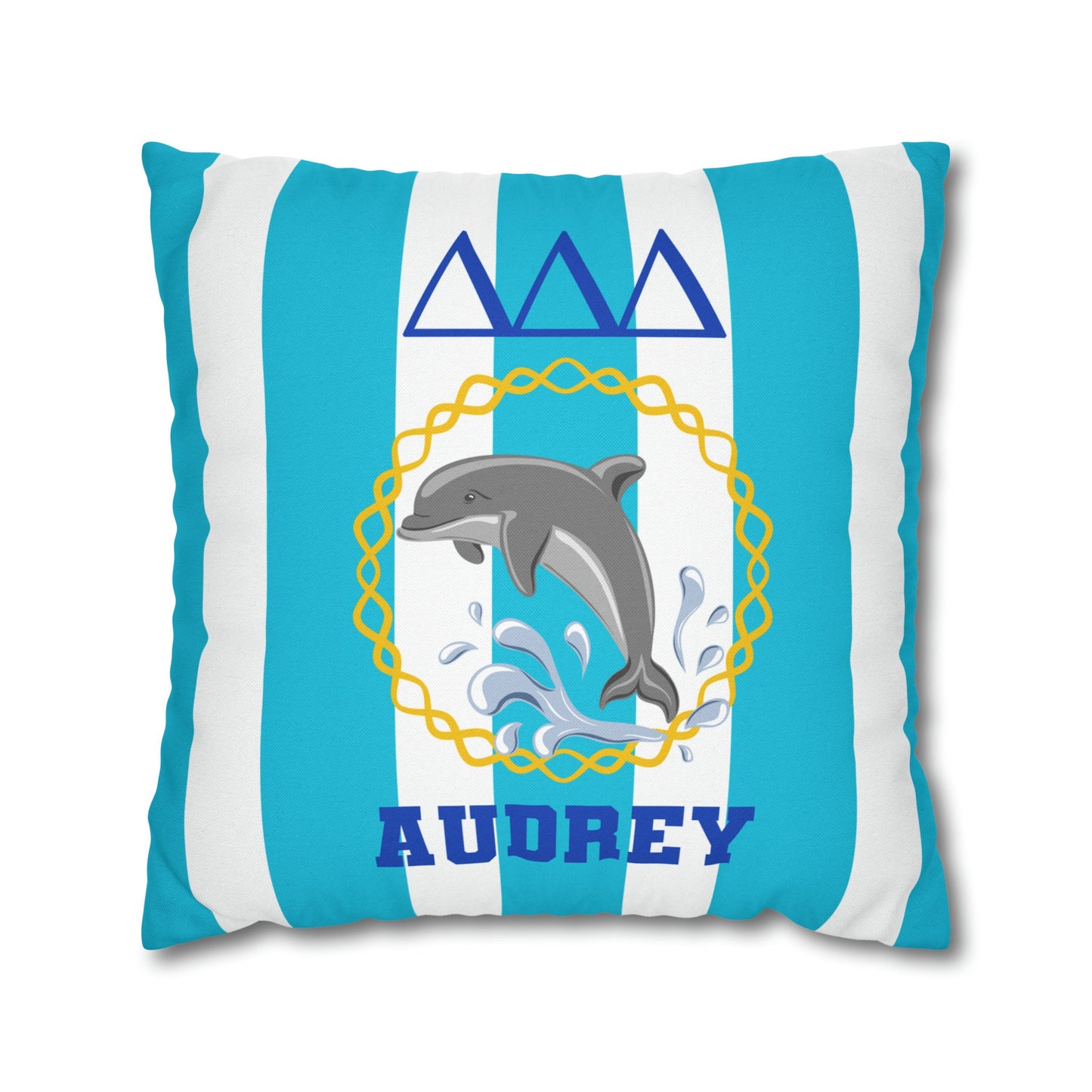 Personalized Tri Delta Pillow Cover