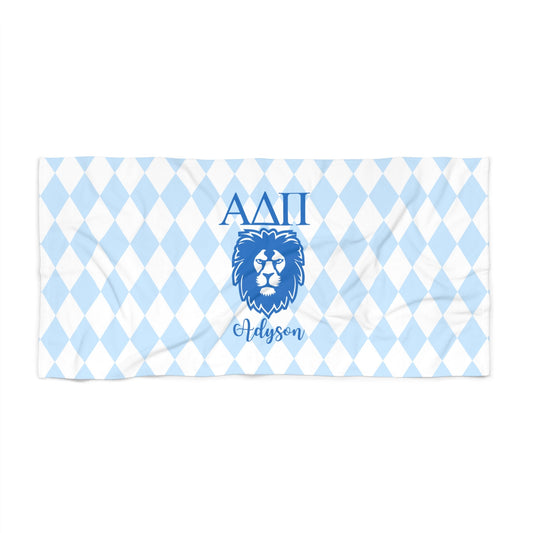 Personalized Alpha Delta Pi Beach Towel