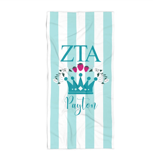 Personalized Zeta Tau Alpha Beach Towel