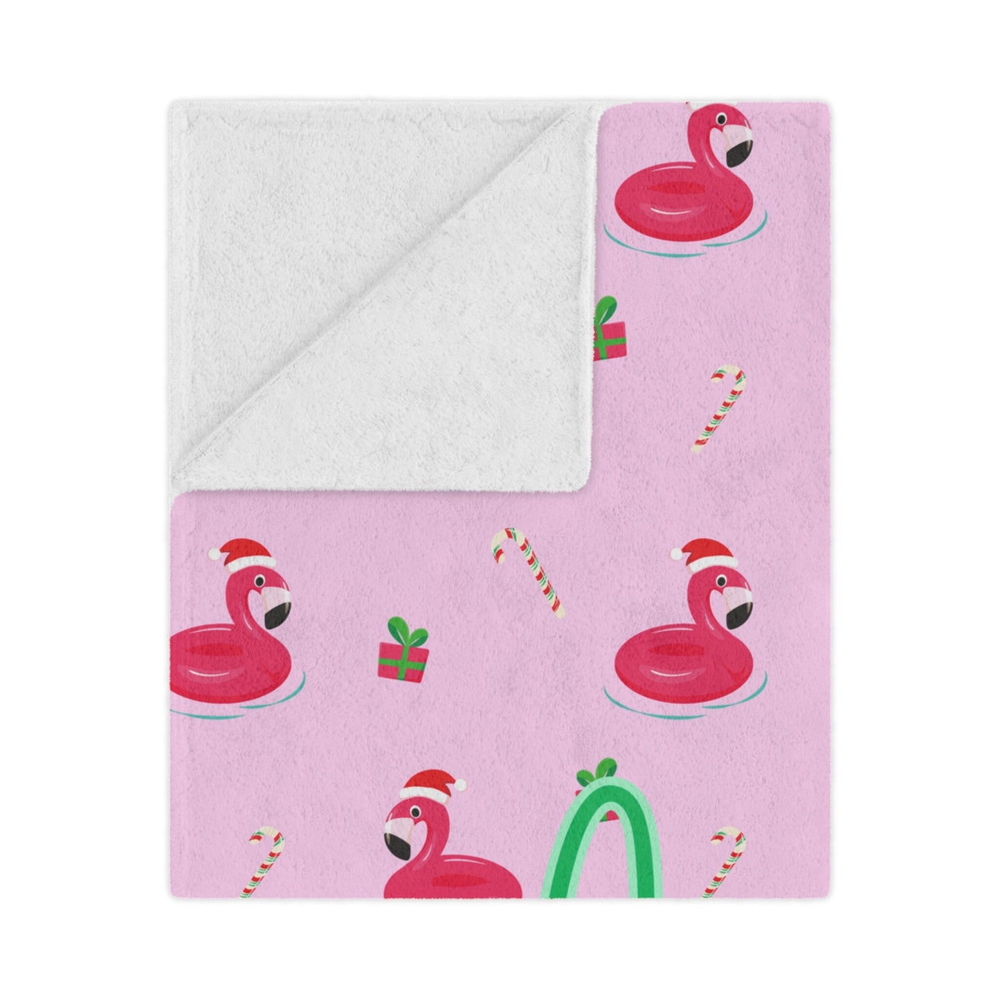 Personalized Flamingo Christmas Blanket