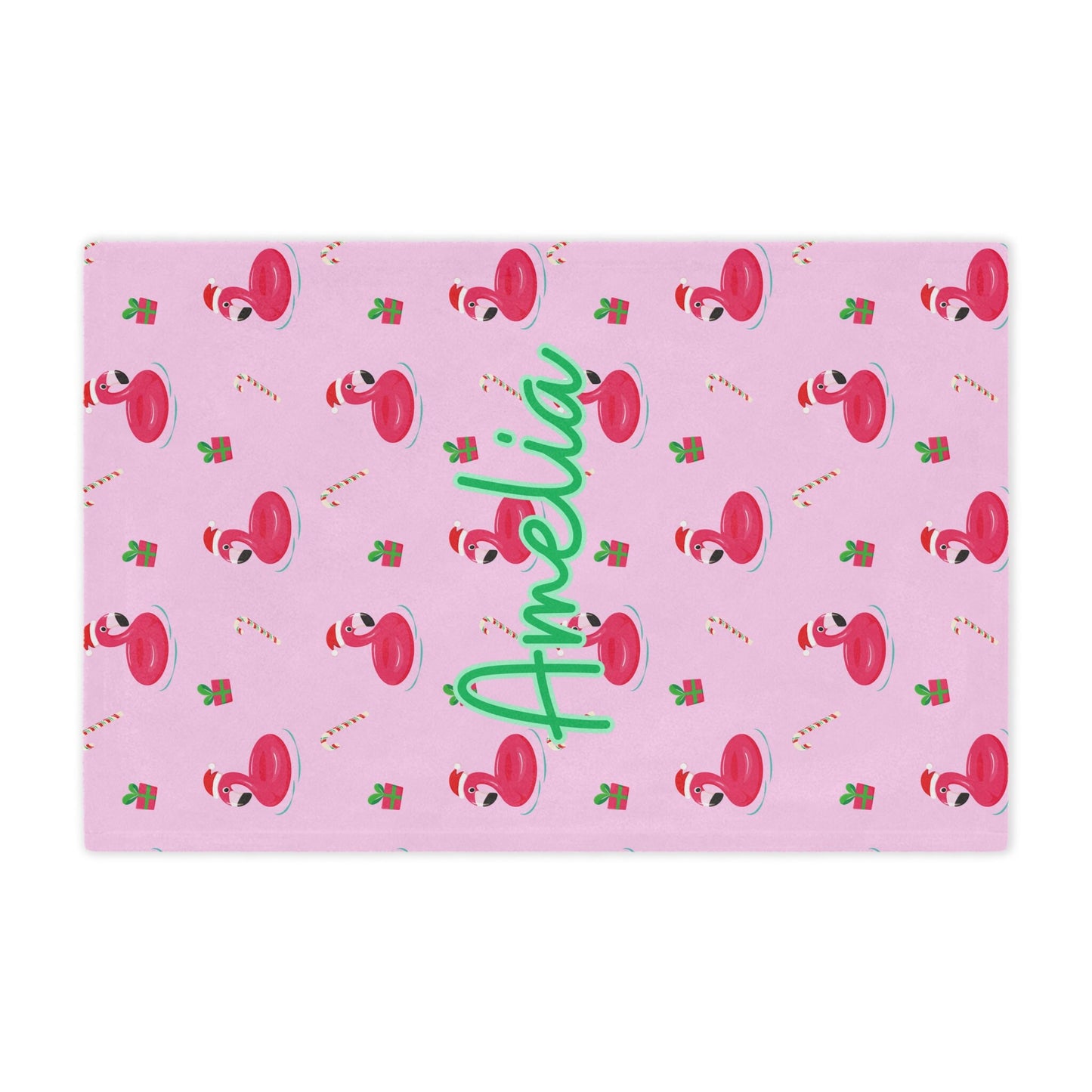 Personalized Flamingo Christmas Blanket