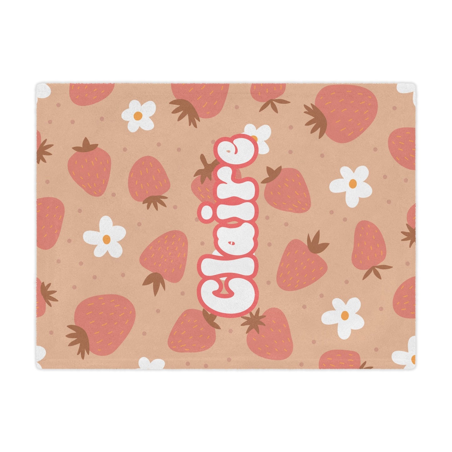 Personalized Strawberry Blanket