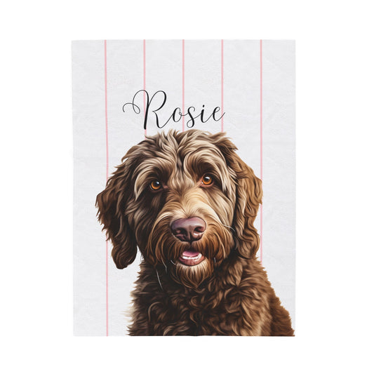 Personalized Chocolate Labradoodle Blanket