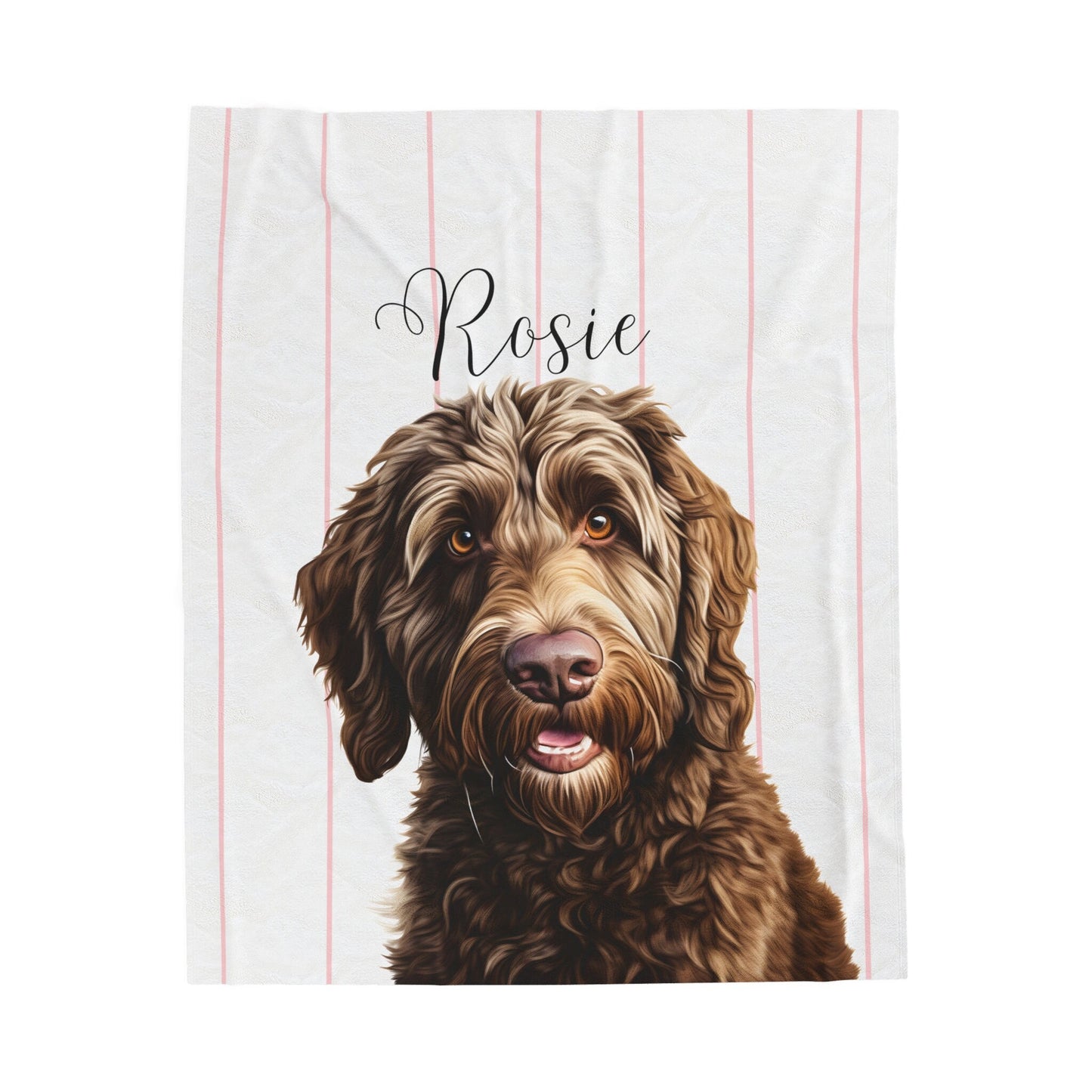 Personalized Chocolate Labradoodle Blanket