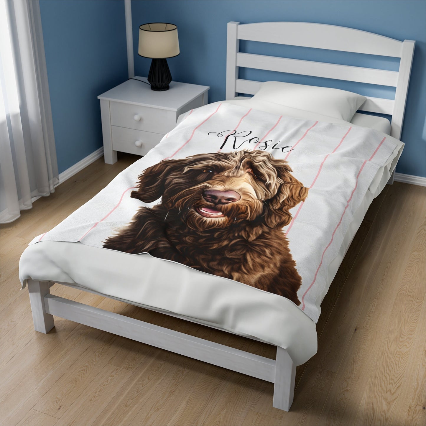 Personalized Chocolate Labradoodle Blanket