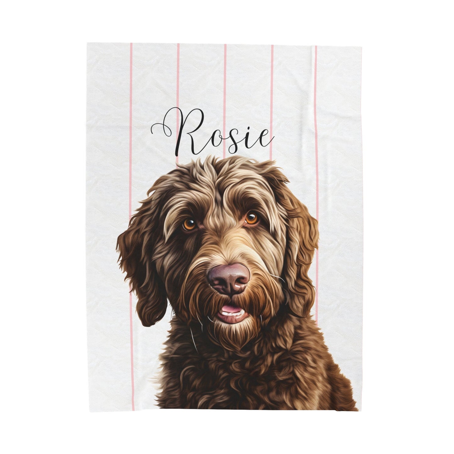 Personalized Chocolate Labradoodle Blanket