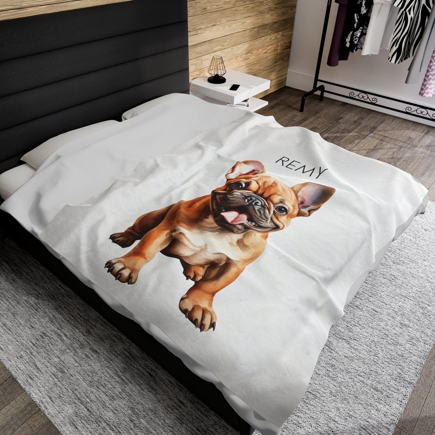 Personalized French Bulldog Blanket