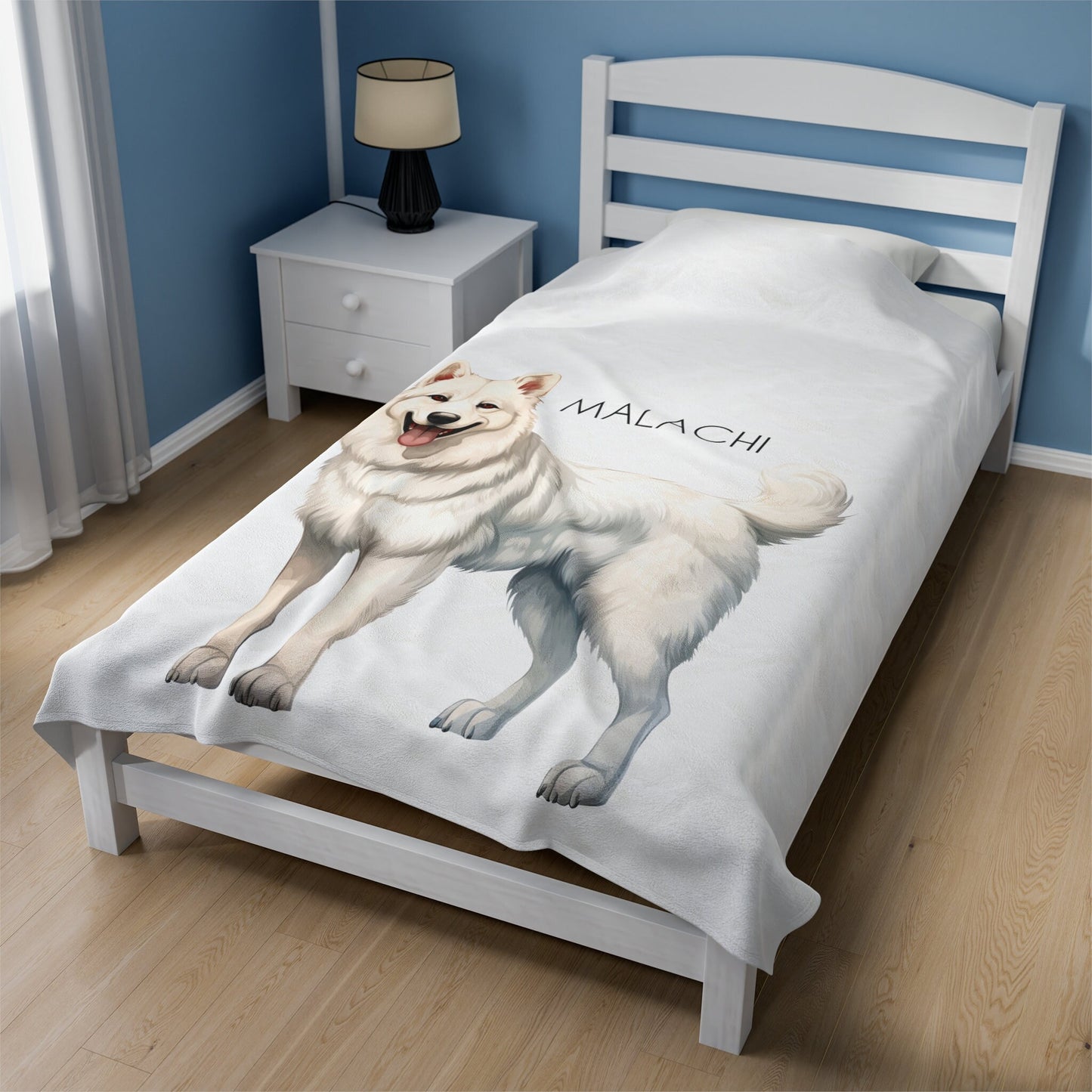 Personalized Samoyed Dog Blanket