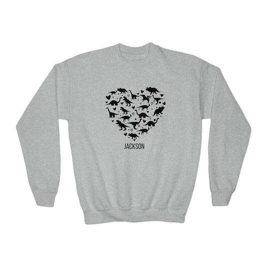 Personalized Dinosaur Valentine Sweatshirt