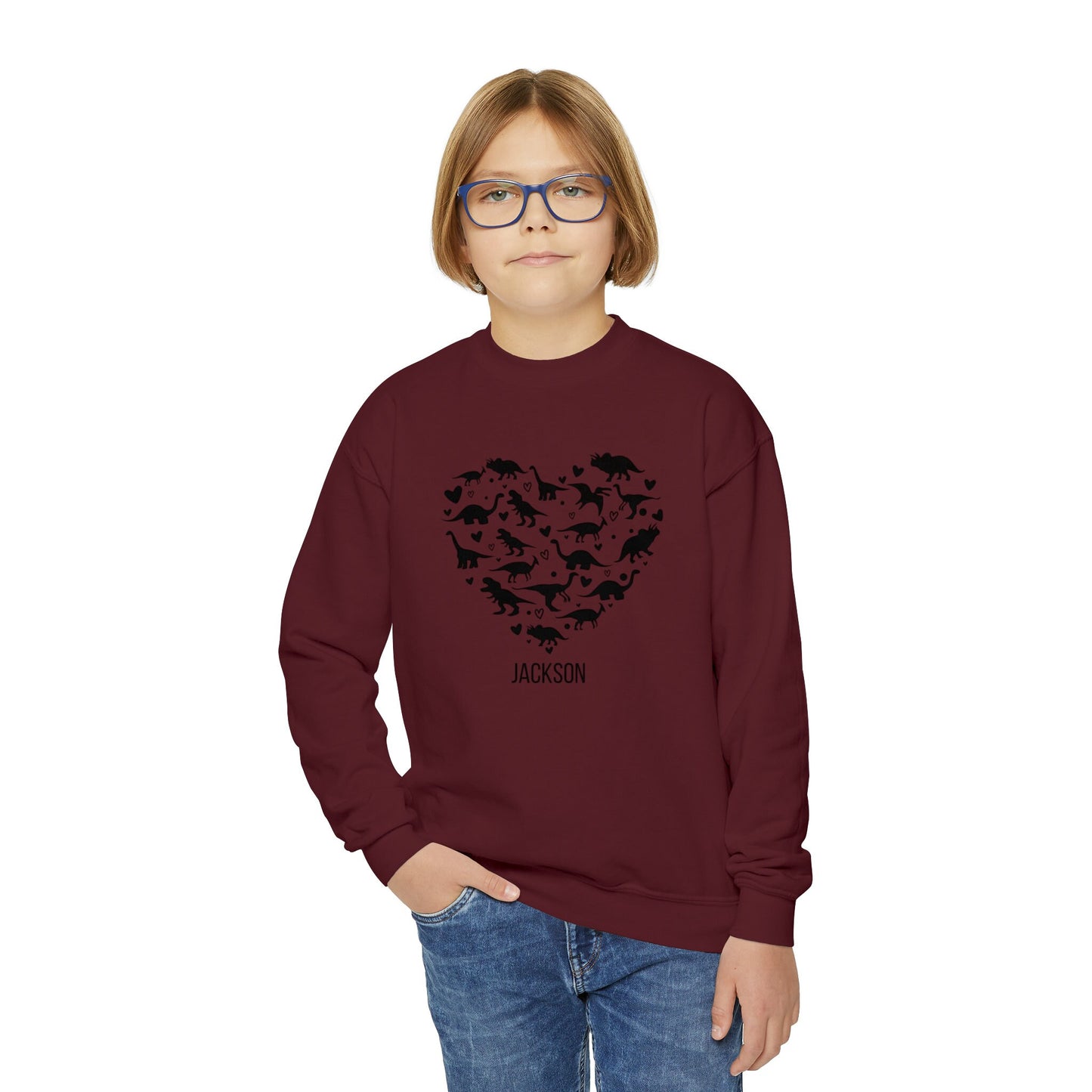 Personalized Dinosaur Valentine Sweatshirt