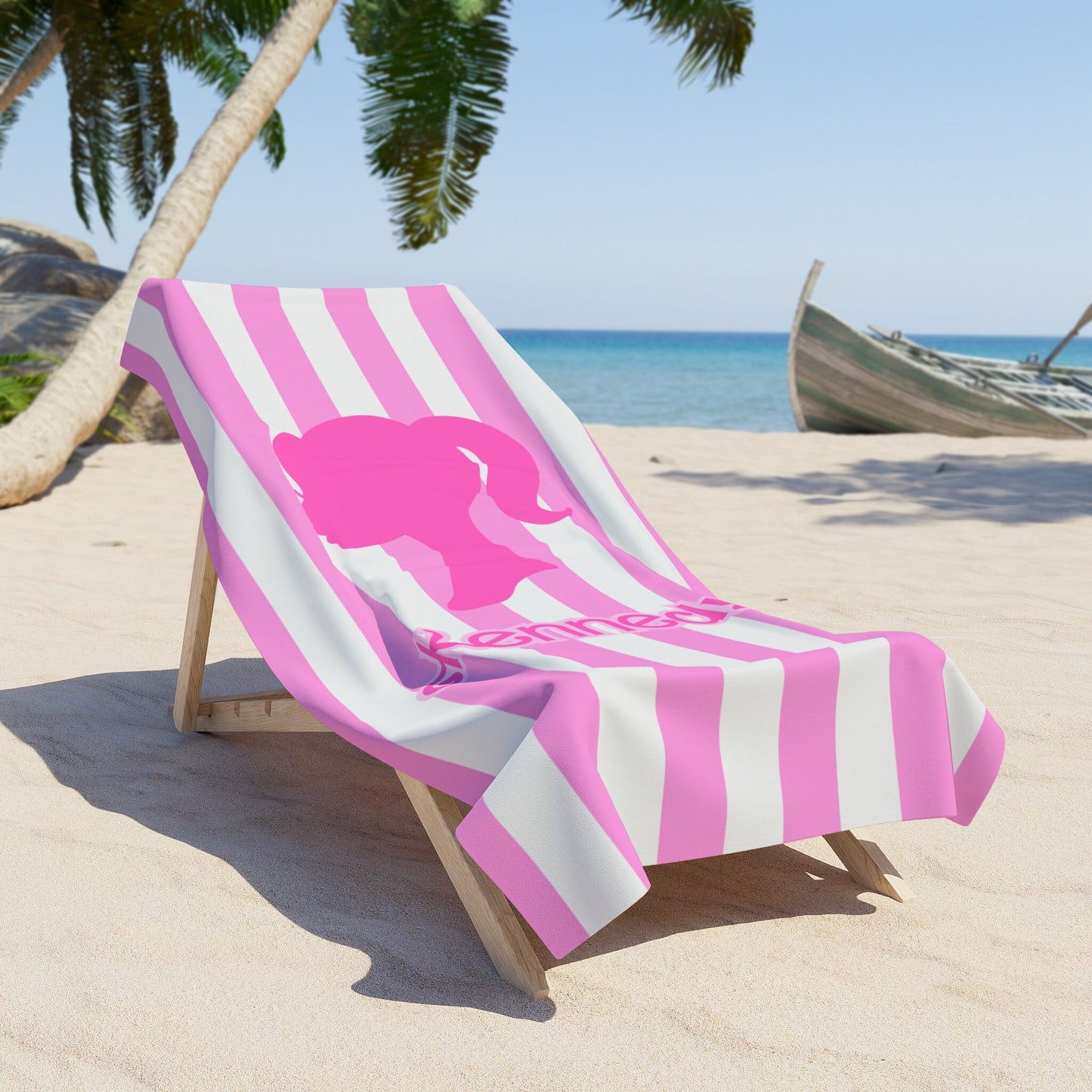 Personalized Girly Beach Towel