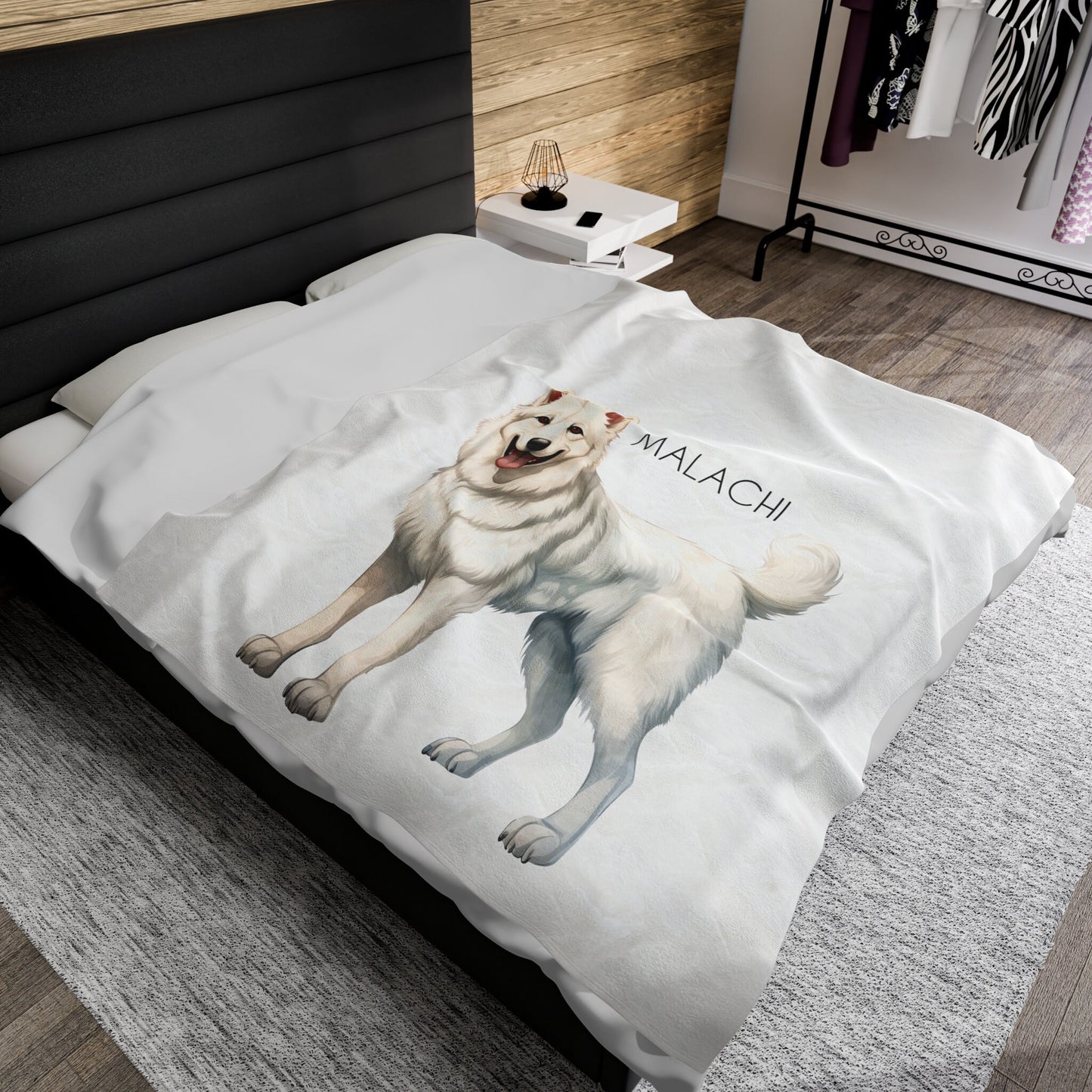 Personalized Samoyed Dog Blanket