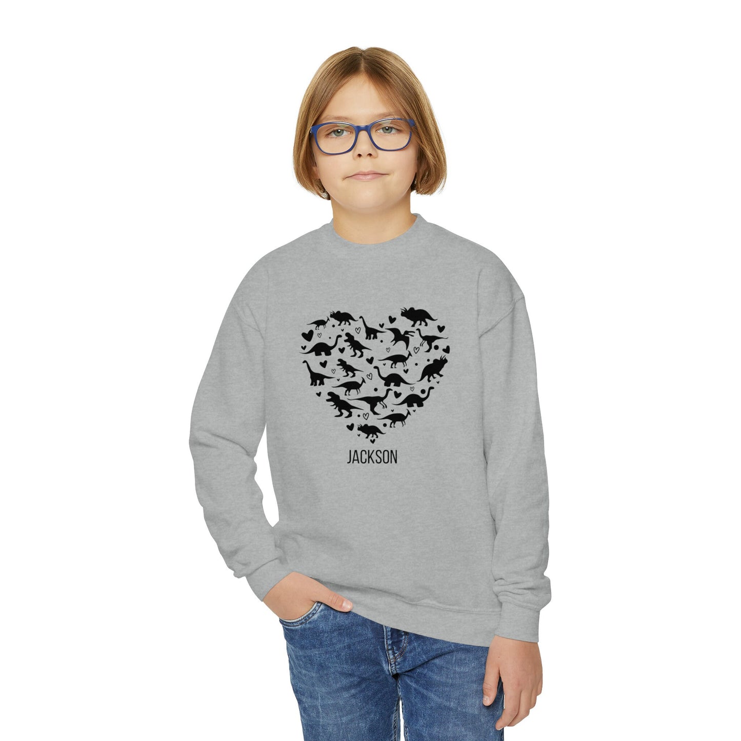 Personalized Dinosaur Valentine Sweatshirt