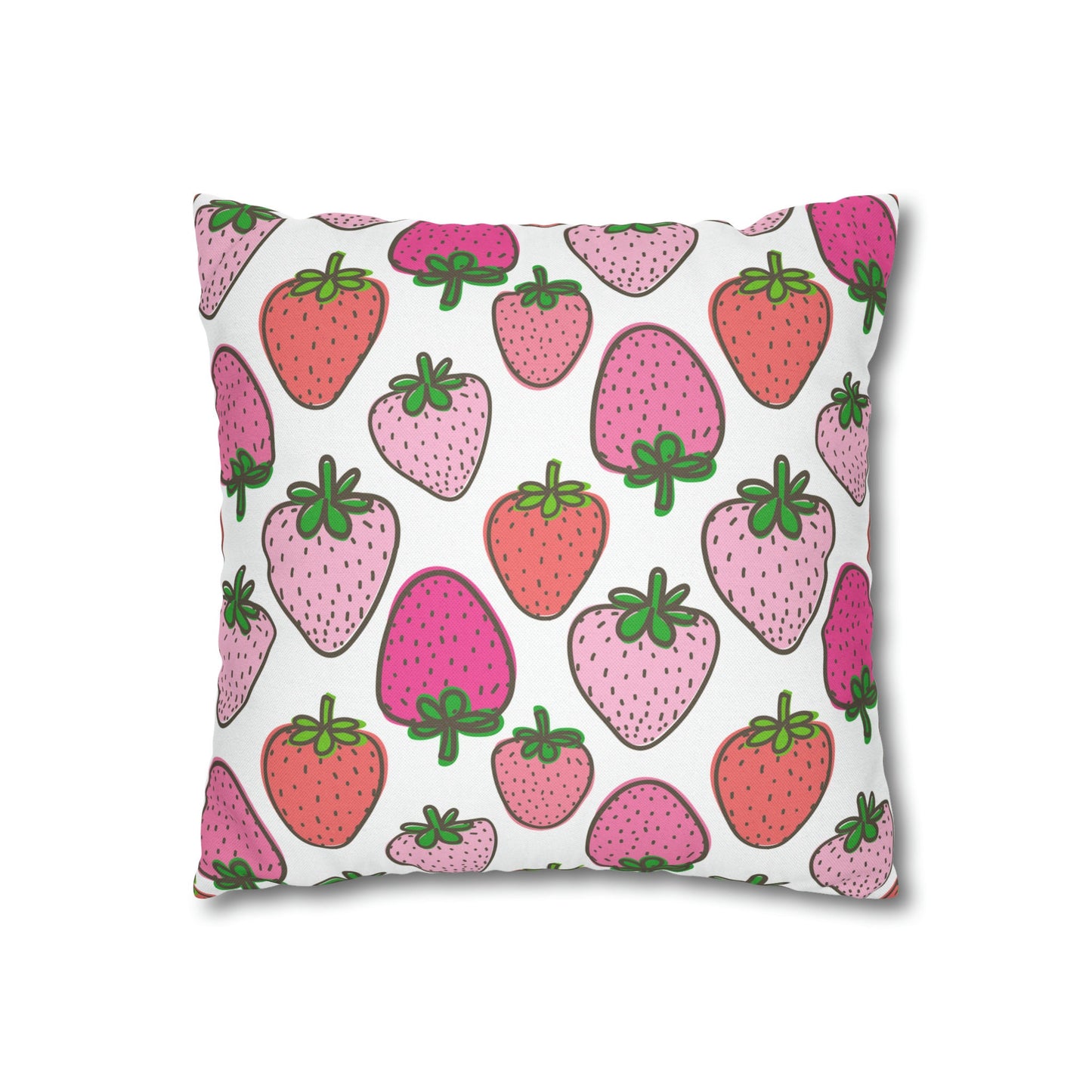 Personalized Monogram Strawberry Pillow Cover