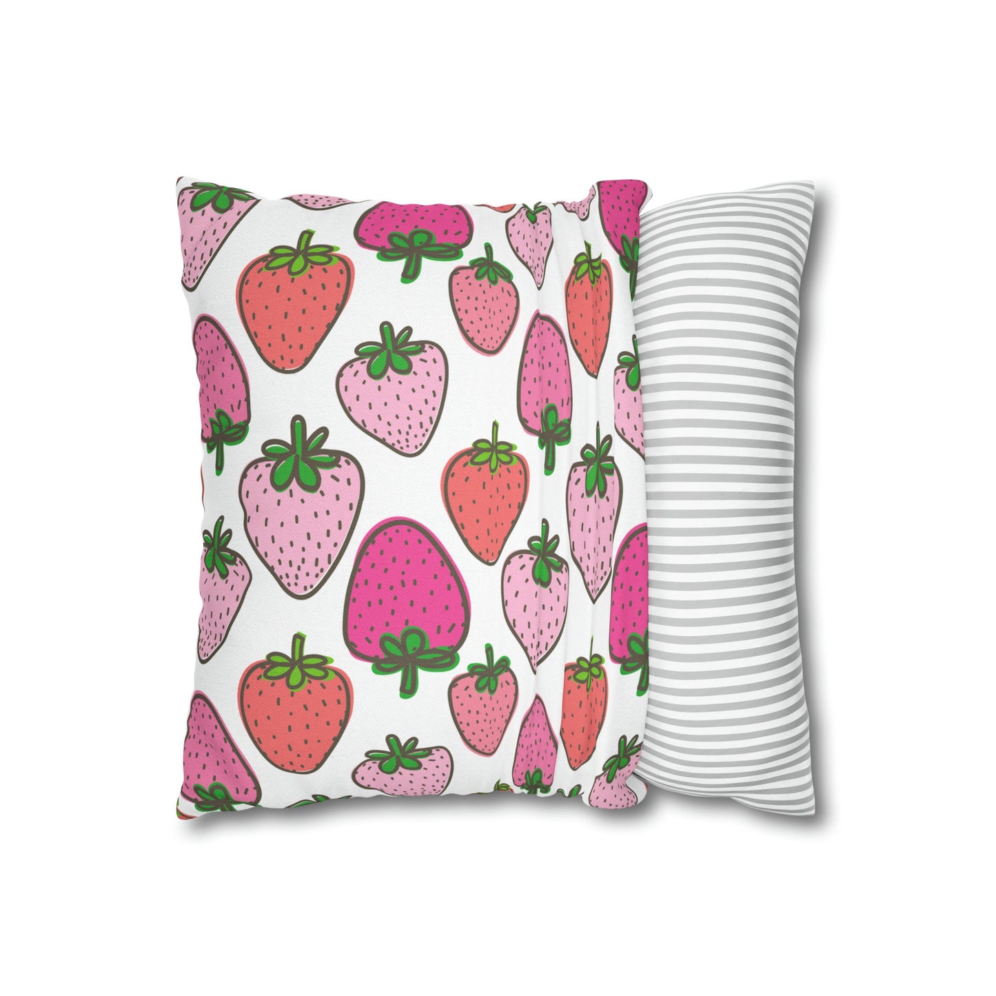 Personalized Monogram Strawberry Pillow Cover