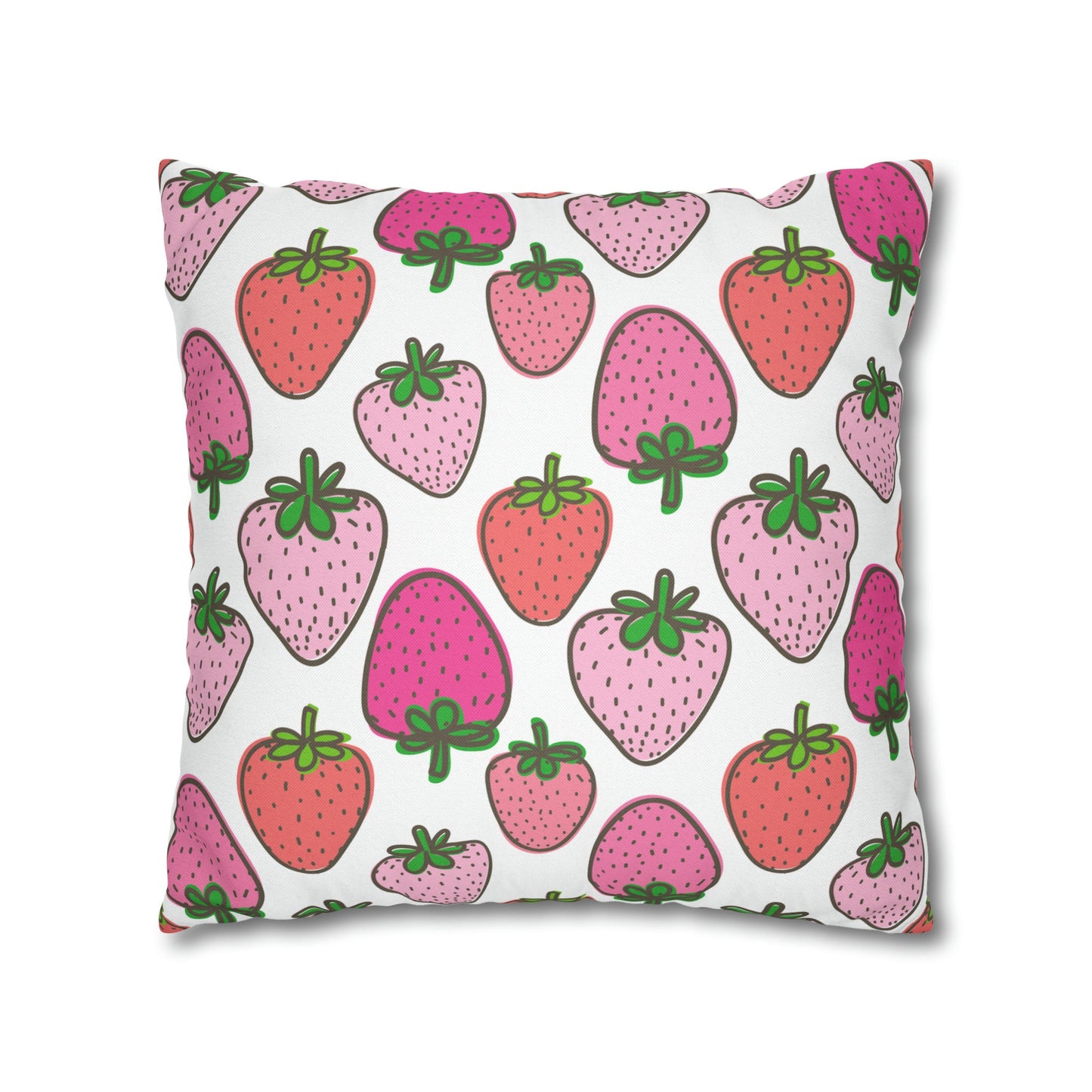 Personalized Monogram Strawberry Pillow Cover