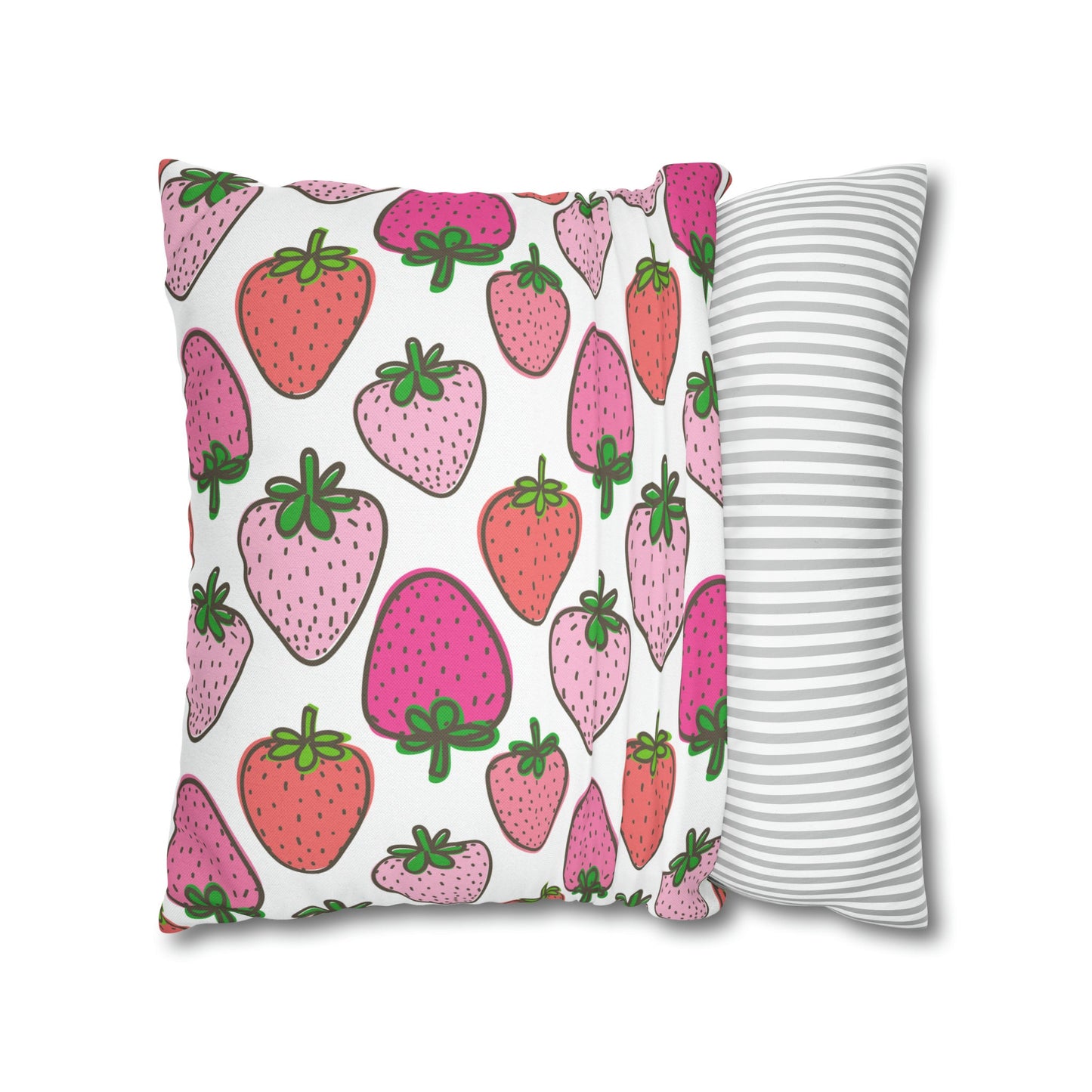 Personalized Monogram Strawberry Pillow Cover