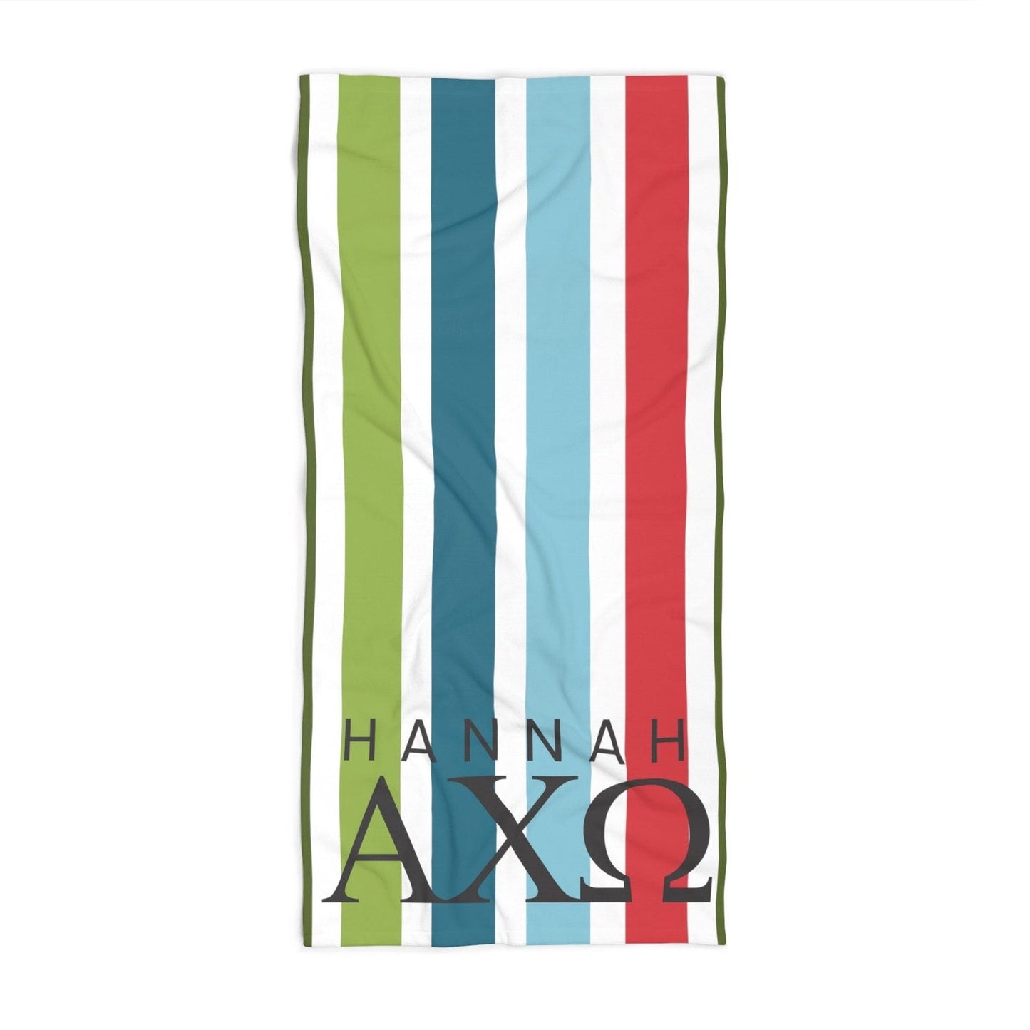 Personalized Alpha Chi Omega Beach Towel