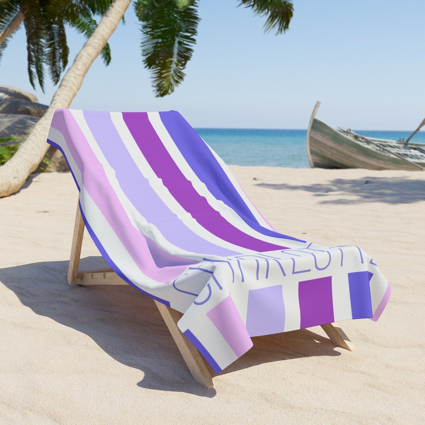 Personalized Striped Beach Towel