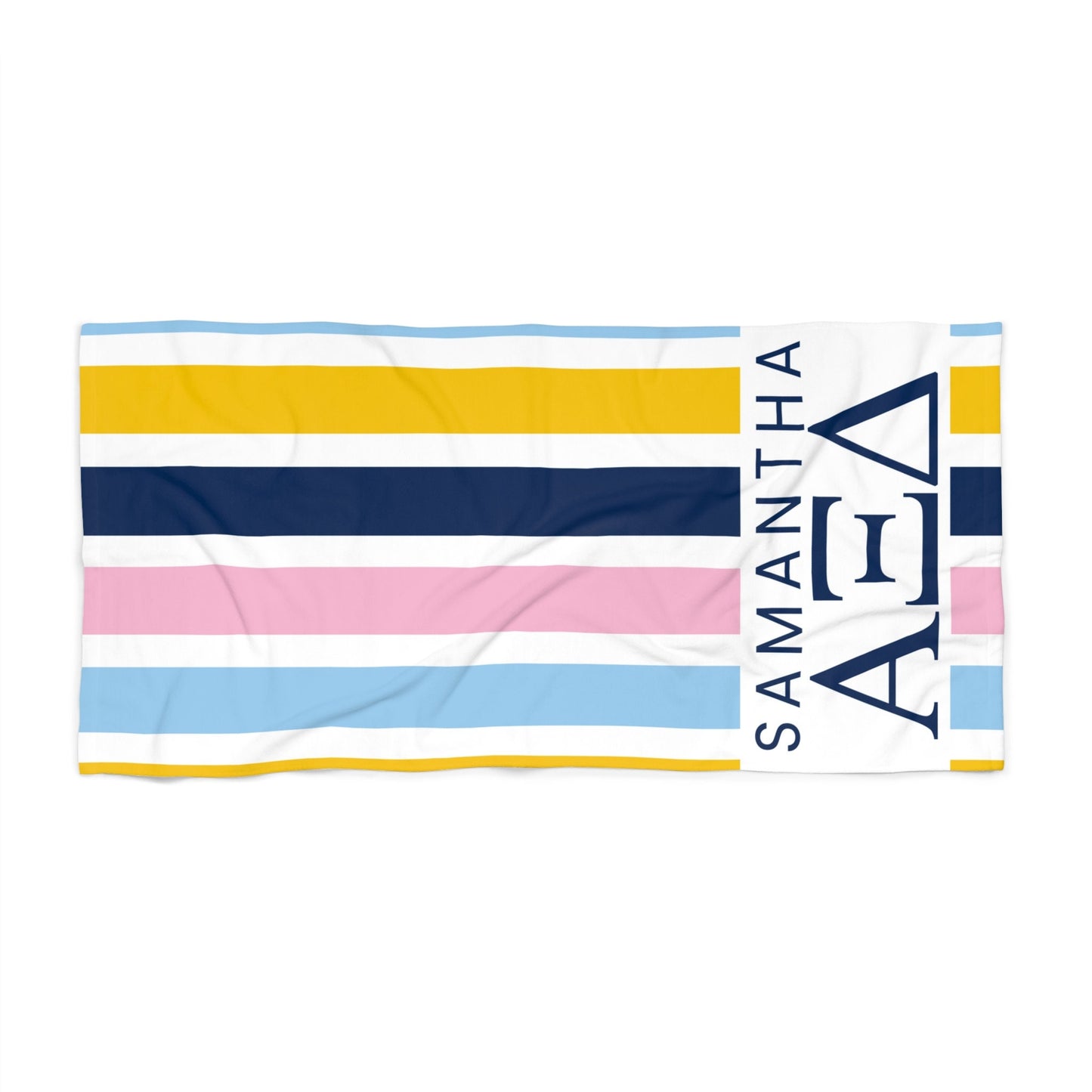 Personalized Alpha Xi Delta Beach Towel