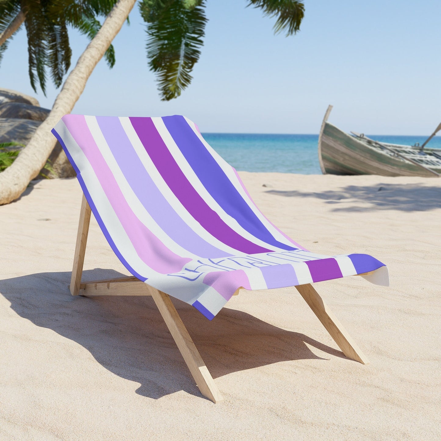 Personalized Striped Beach Towel