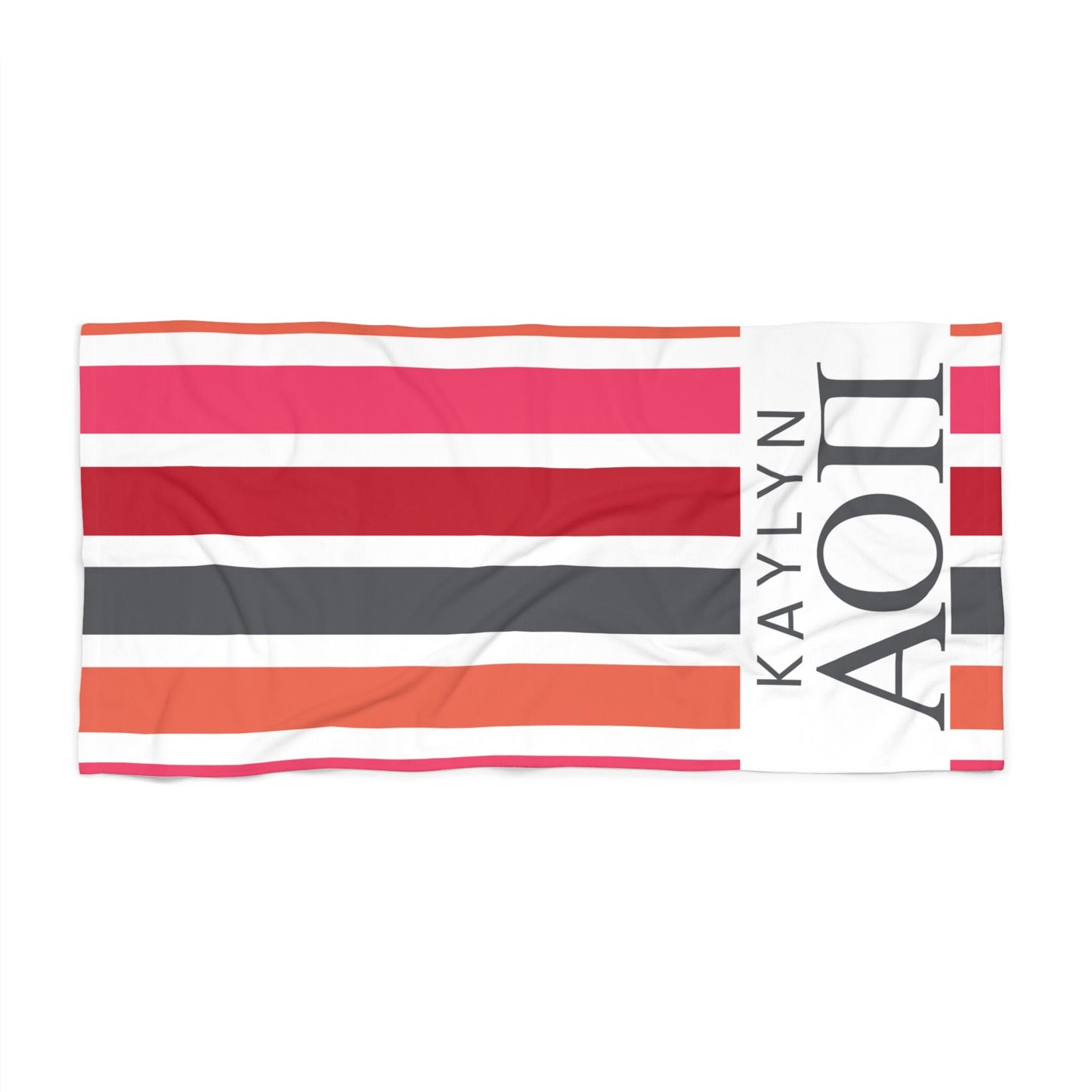 Personalized Alpha Omicron Pi Beach Towel