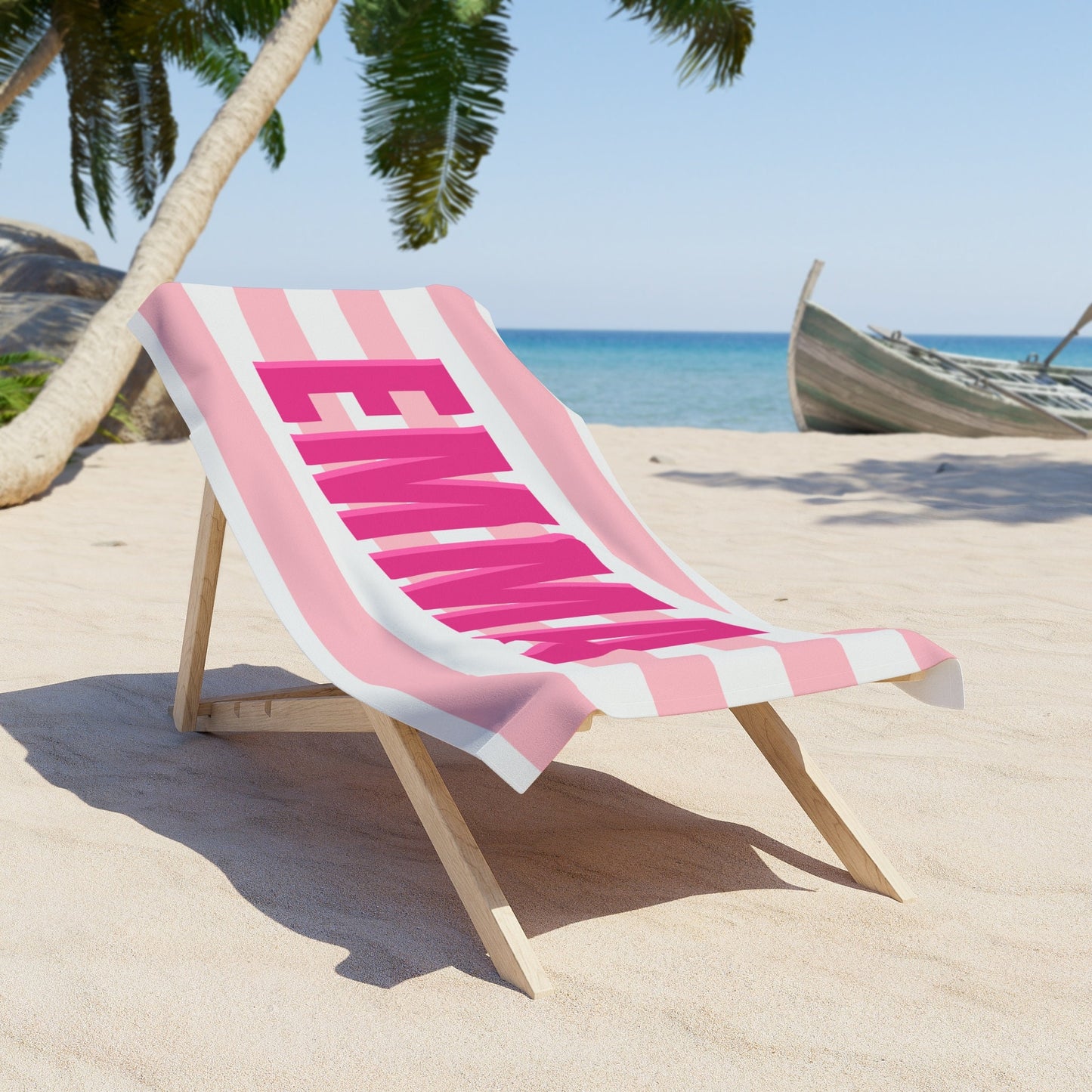 Personalized Preppy Beach Towel