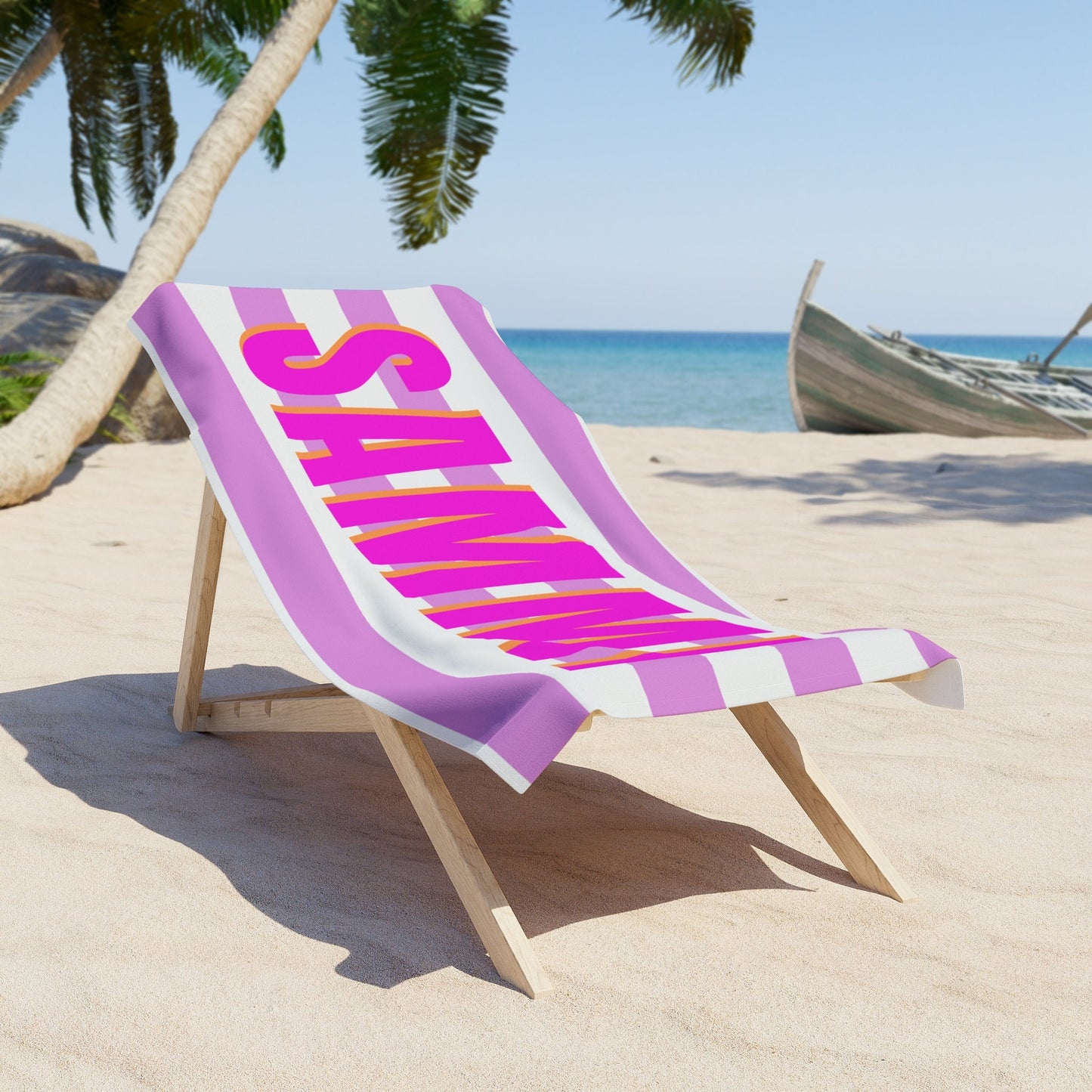 Personalized Striped Beach Towel