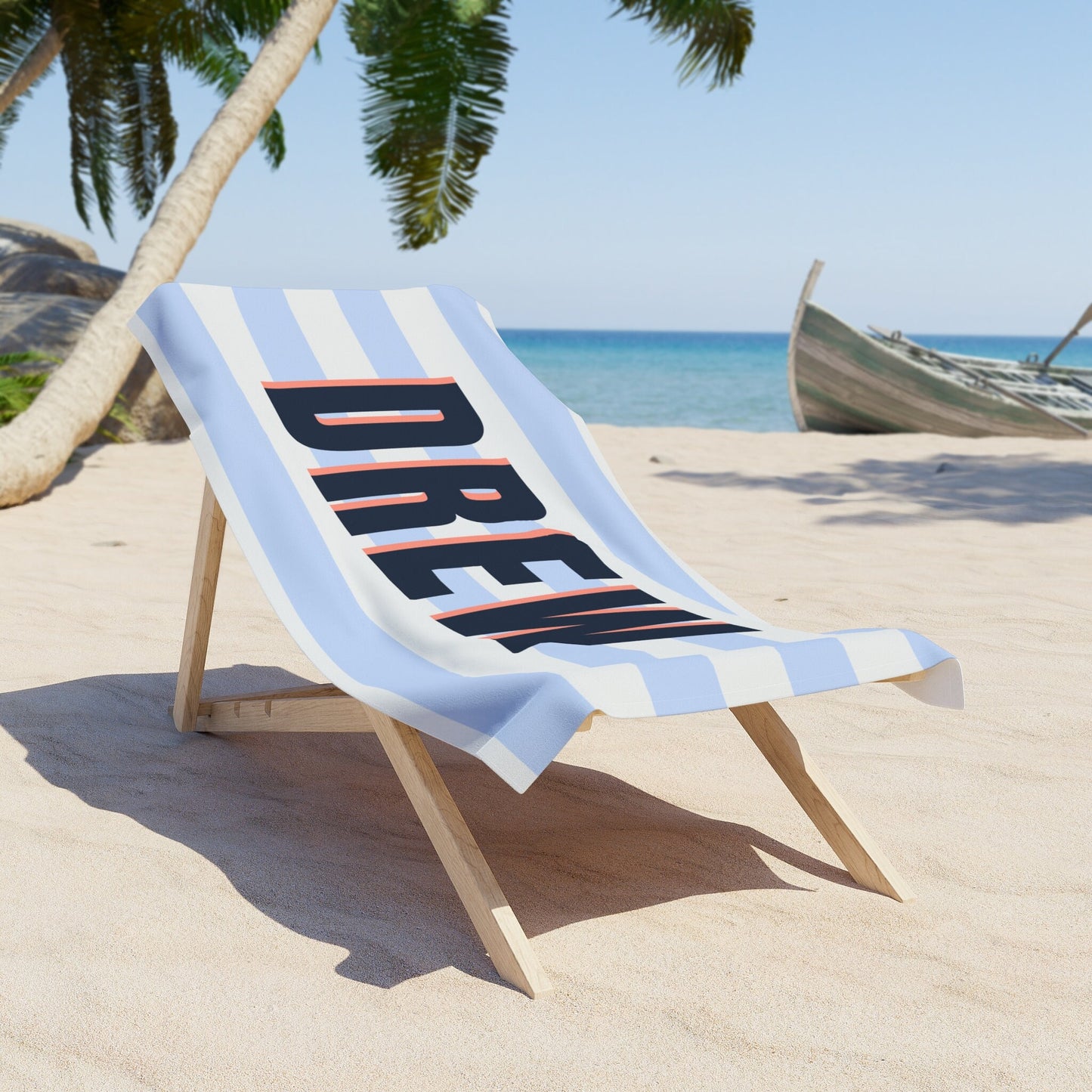 Personalized Striped Beach Towel