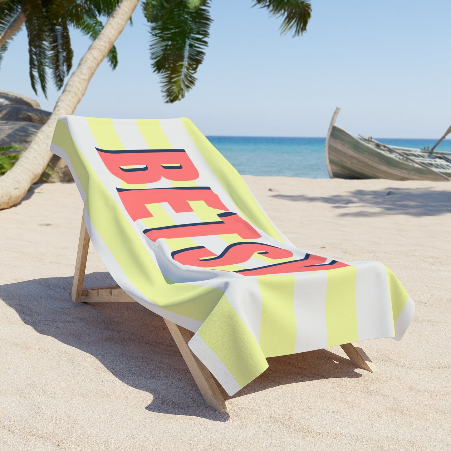 Personalized Striped Beach Towel