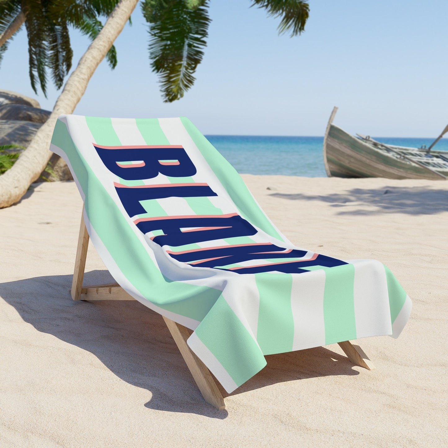 Personalized Striped Beach Towel