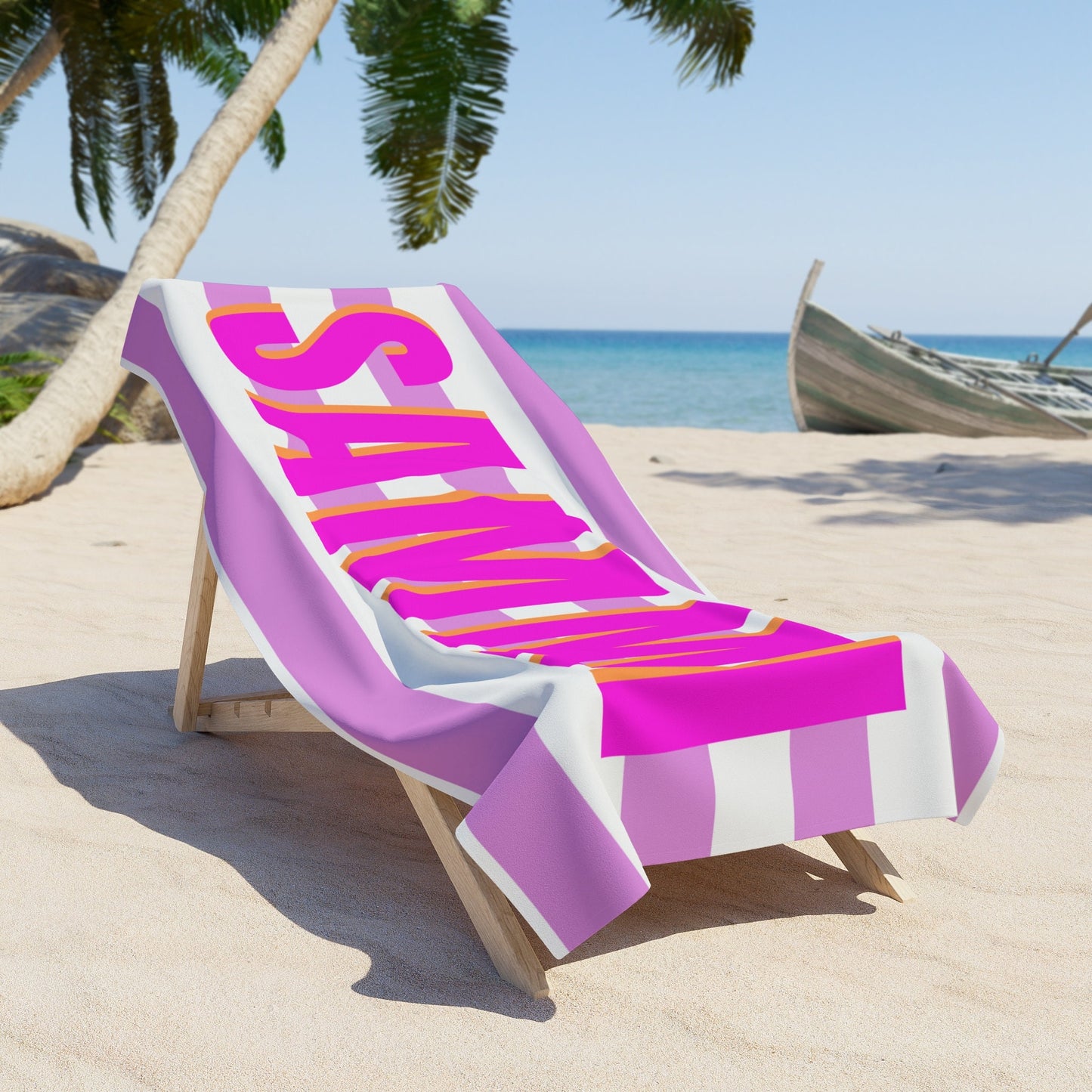 Personalized Striped Beach Towel